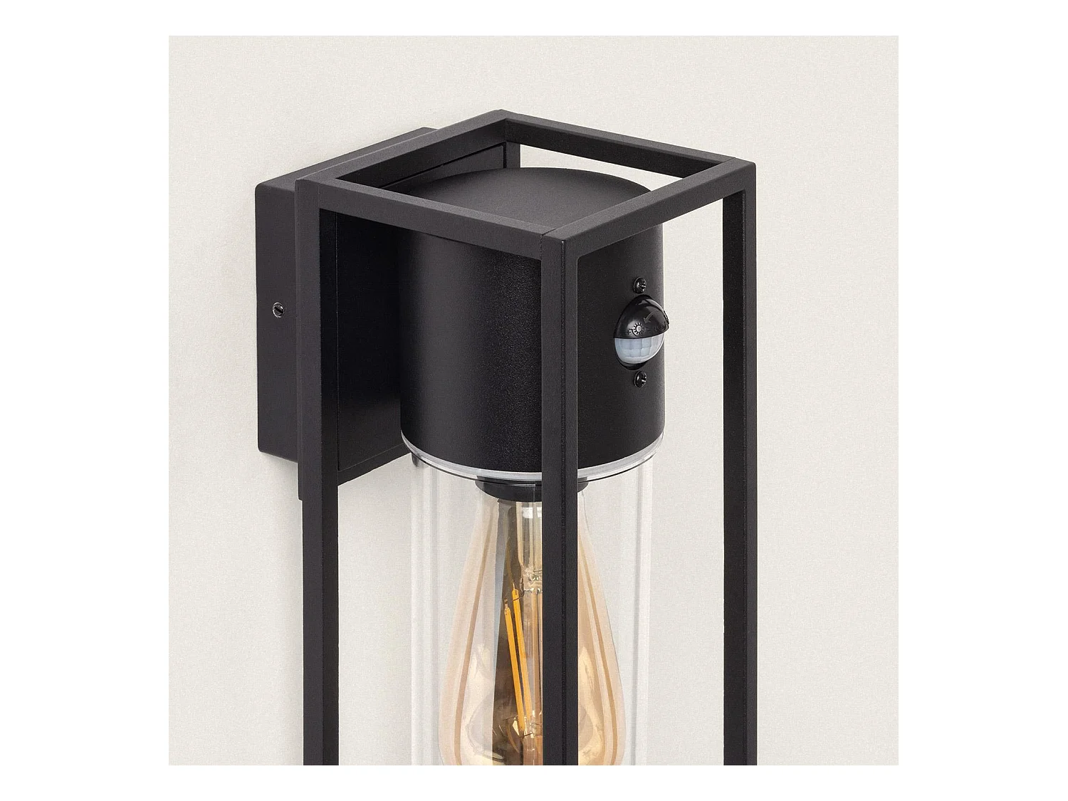 Aplique de Pared Exterior Aluminio con Detector de Movimiento Siawja Negro