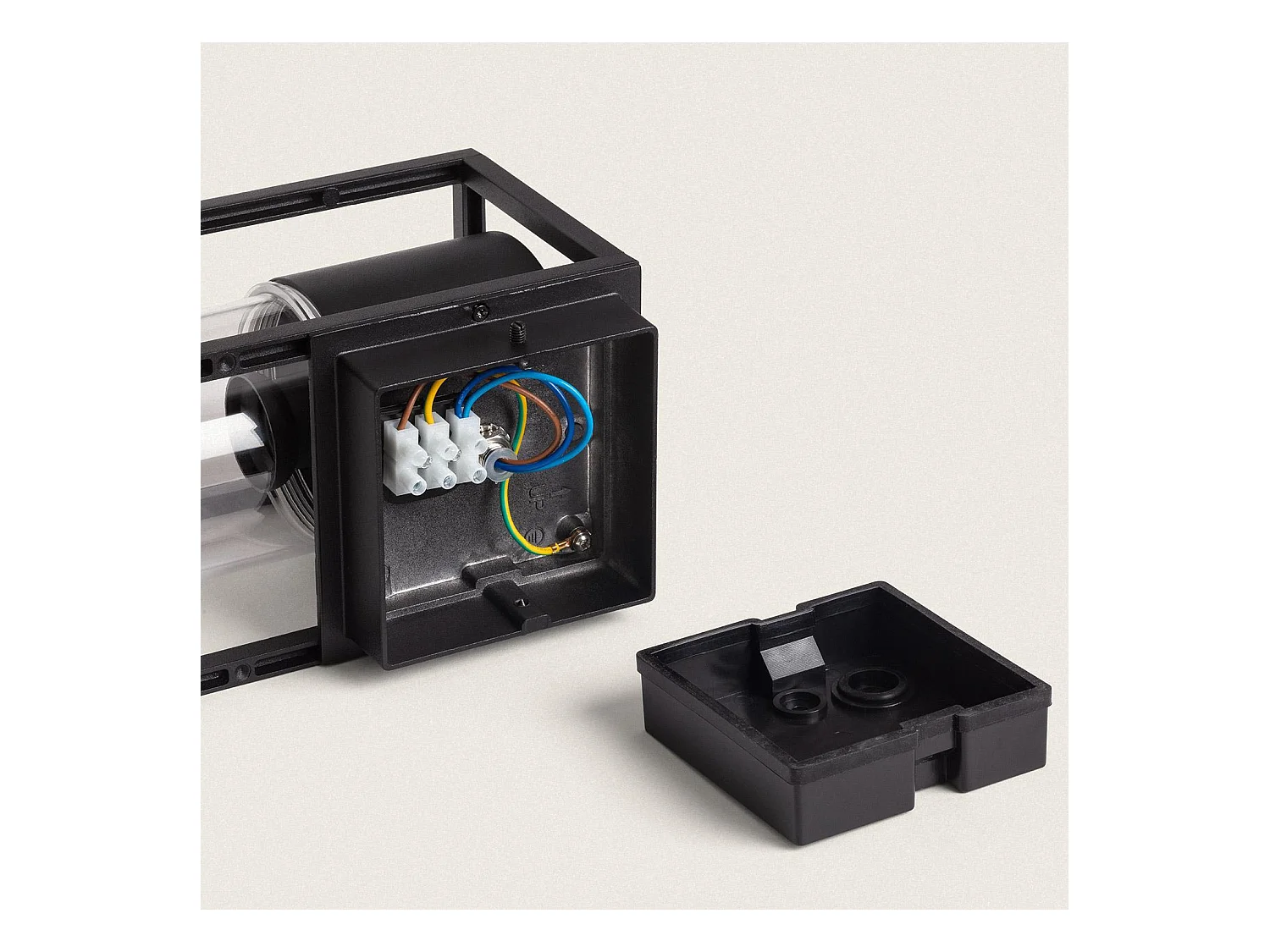 Aplique de Pared Exterior Aluminio con Detector de Movimiento Siawja Negro