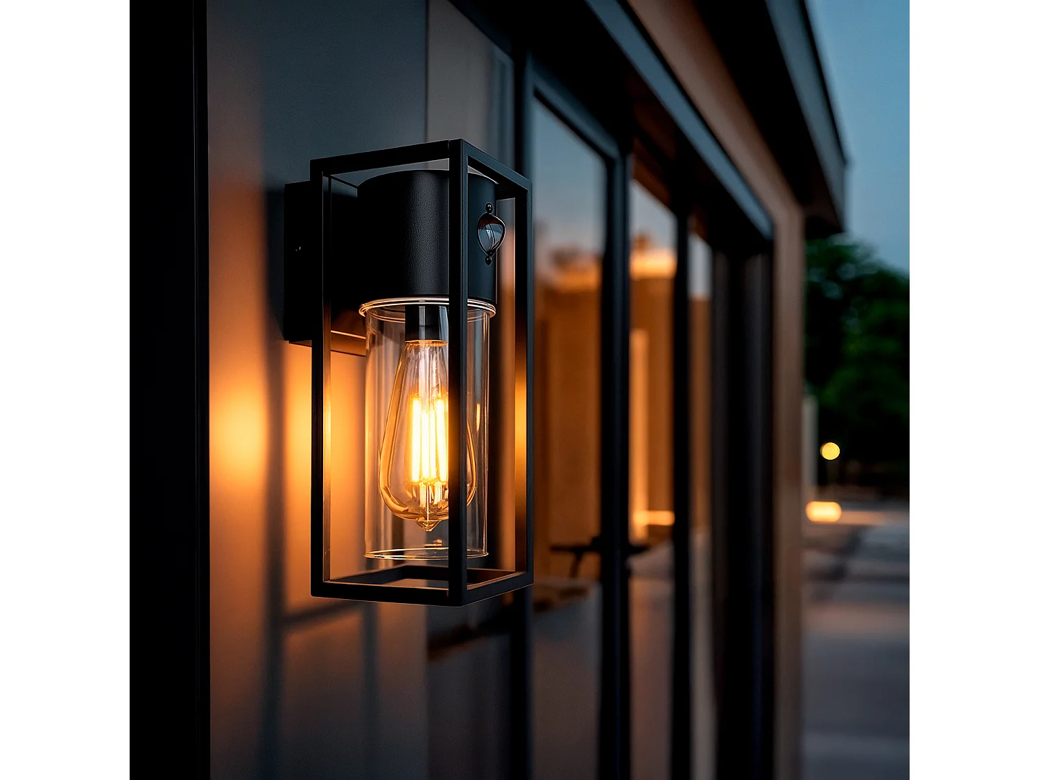 Applique Murale Extérieure Aluminium avec Détecteur de Mouvement Siawja Noir