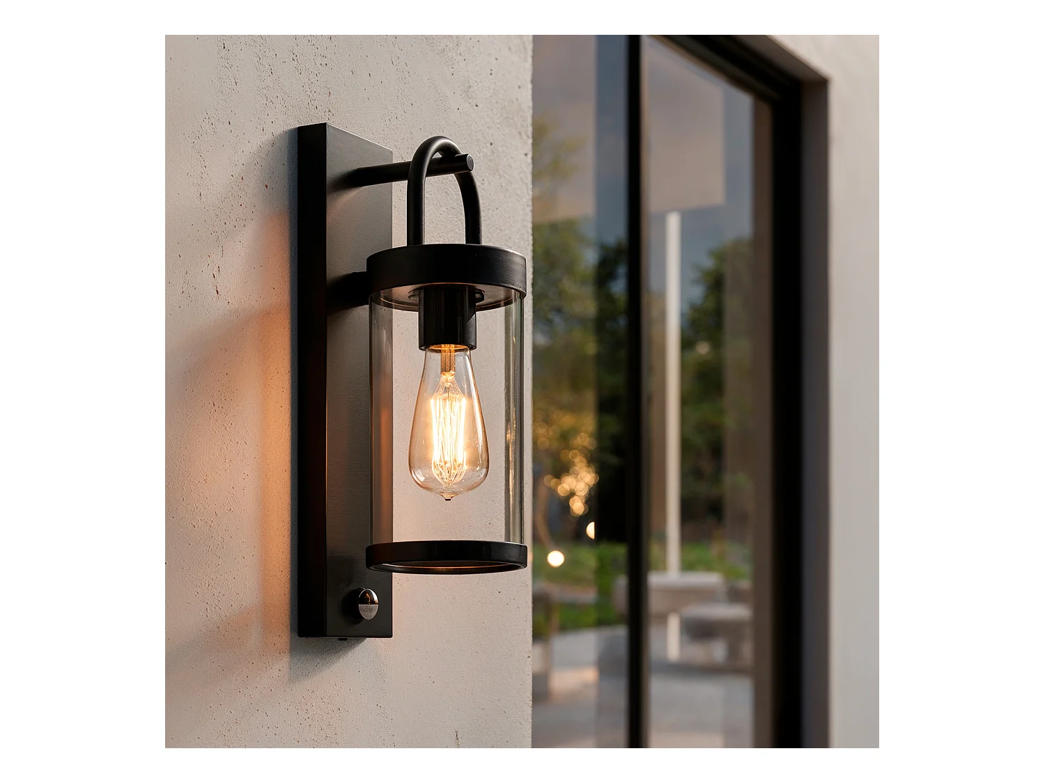 Applique Murale Extérieure Benny avec Détecteur de Mouvement PIR  Noir