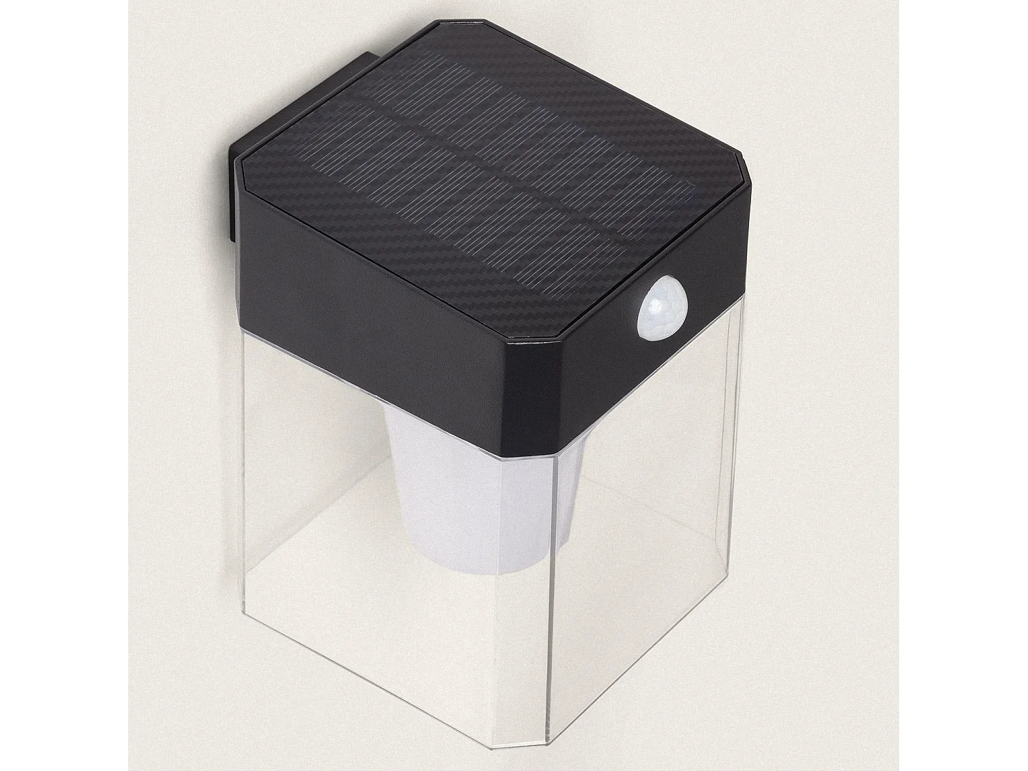 Applique da Parete per Esterni Solare LED 1,5W Alluminio con Sensore di Movimento Efren Square Nero