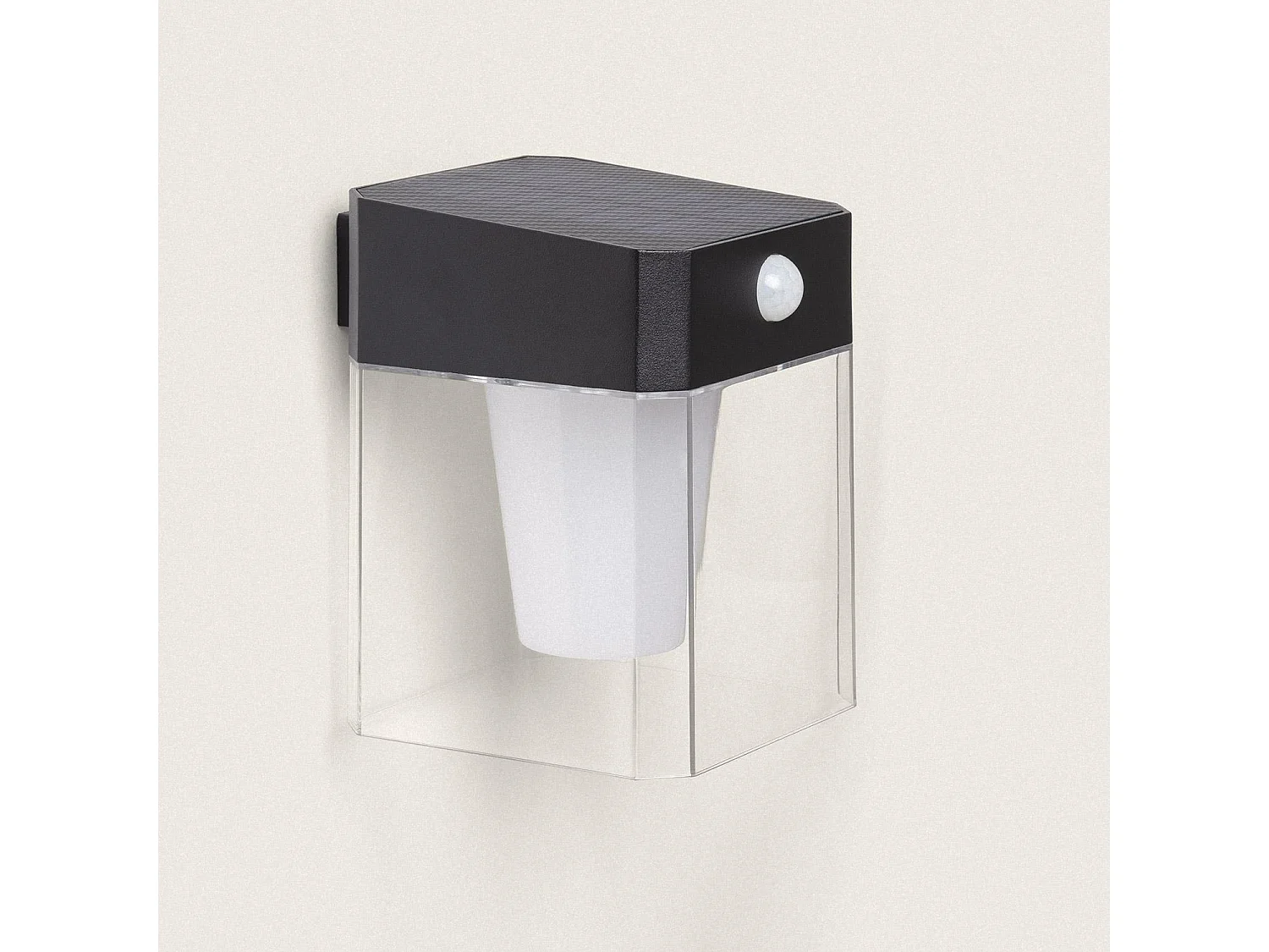 Applique da Parete per Esterni Solare LED 1,5W Alluminio con Sensore di Movimento Efren Square Nero