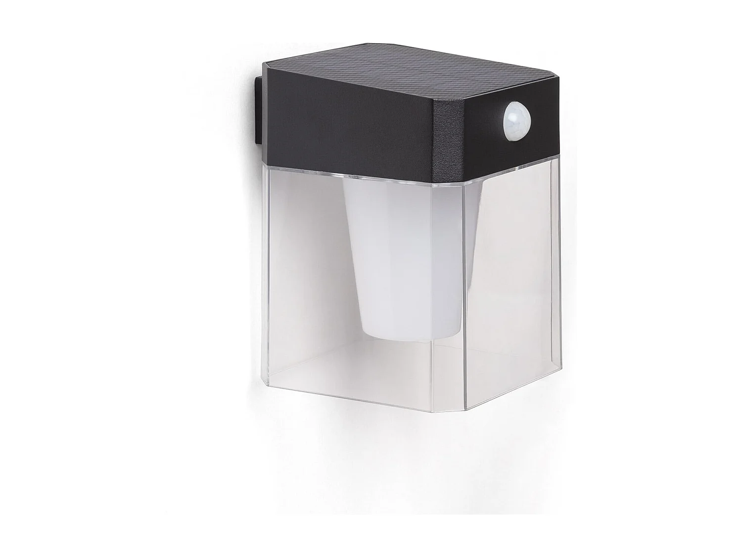 Applique da Parete per Esterni Solare LED 1,5W Alluminio con Sensore di Movimento Efren Square Nero