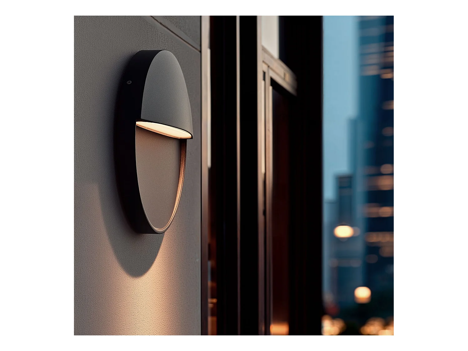 Applique da Parete per Esterni LED 6,5W CCT Selezionabile Superficie Circolare Jade Nero