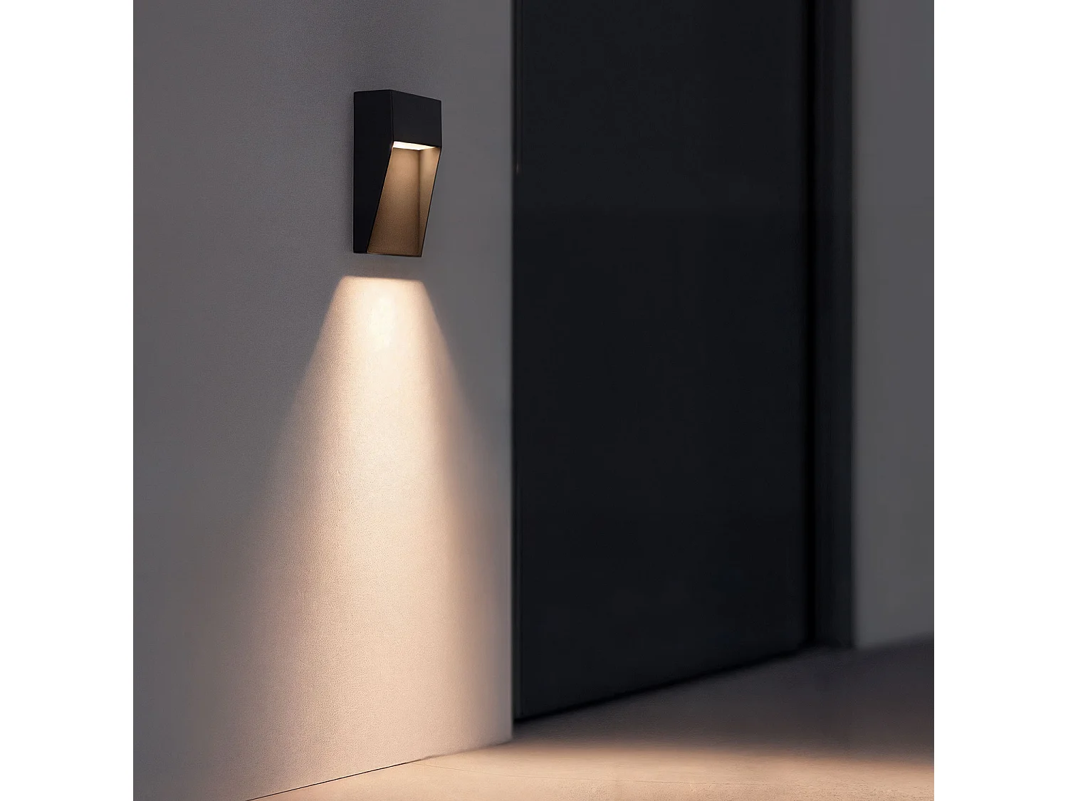 Balise Murale Extérieure LED 3W CCT Sélectionnable Aluminium Saillie Carrée Jade Noir