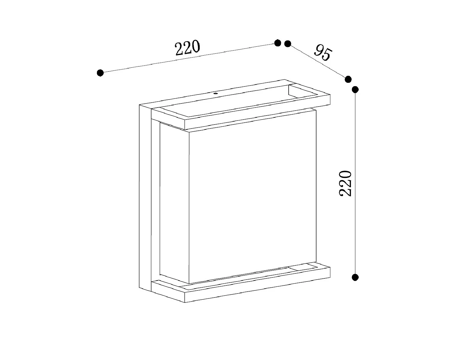 Applique da Parete per Esterni LED 18W Quadrata Nero Rale Nero