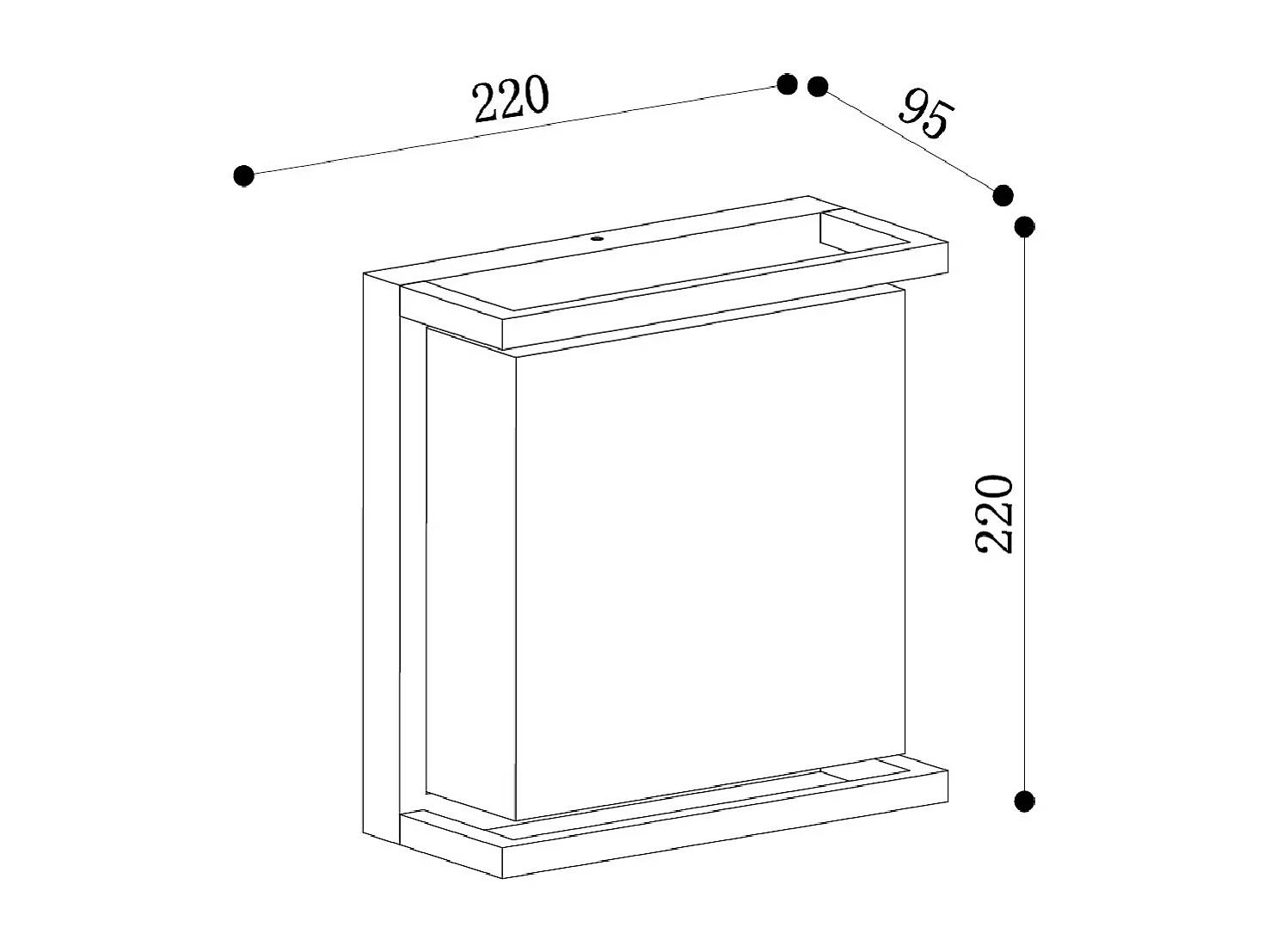 Applique Murale Extérieure LED 18W Éclairage Carré Noire Rale Noir