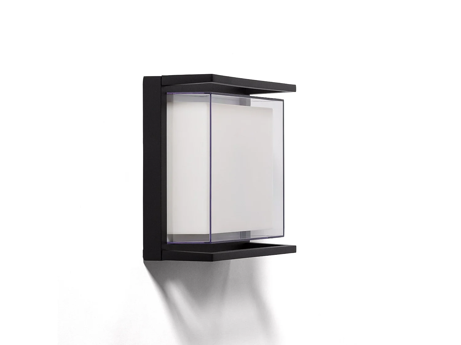 Applique Murale Extérieure LED 18W Aluminium Éclairage Carré Noir Rale Noir