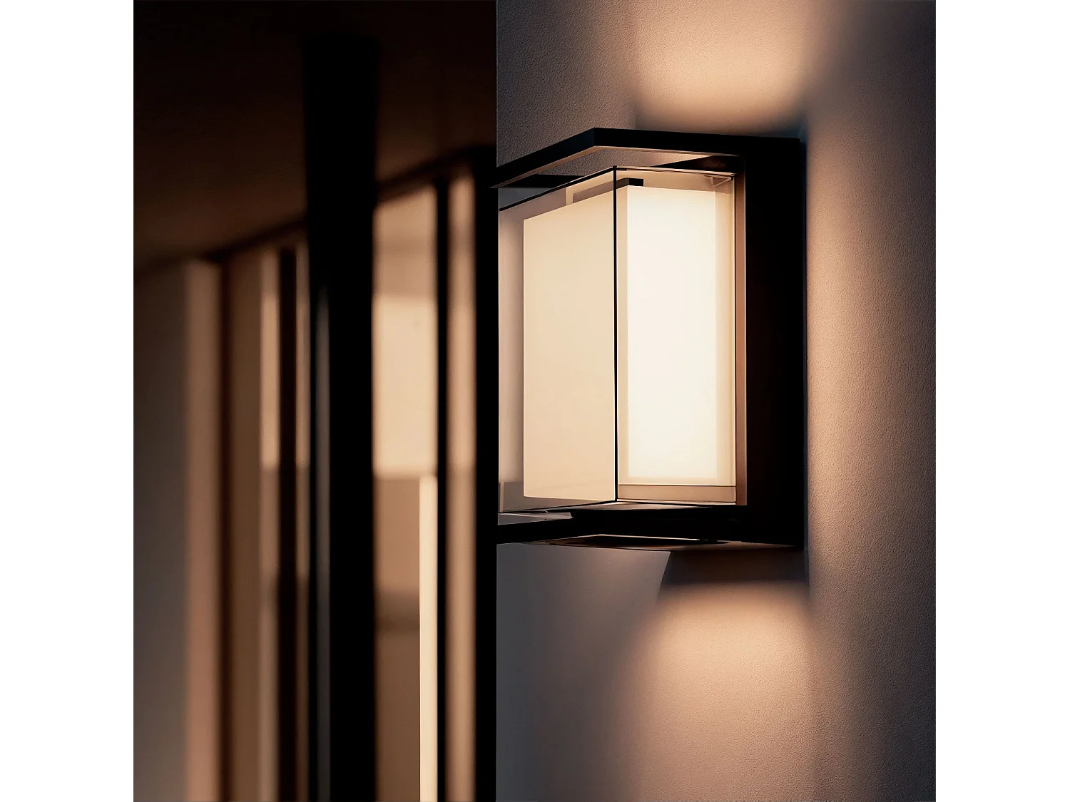 Applique Murale Extérieure LED 18W Aluminium Éclairage Carré Noir Rale Noir