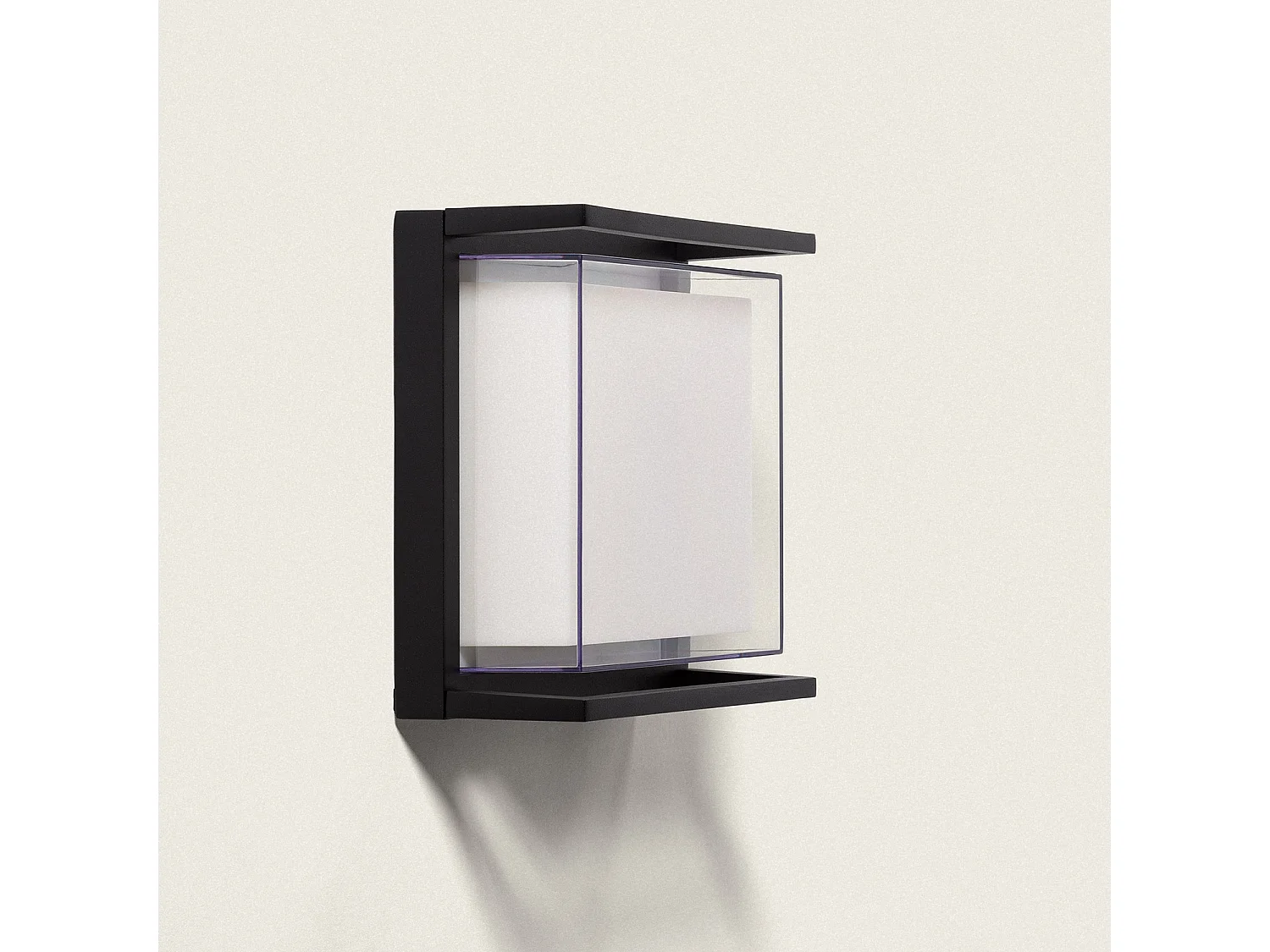 Applique Murale Extérieure LED 18W Aluminium Éclairage Carré Noir Rale Noir