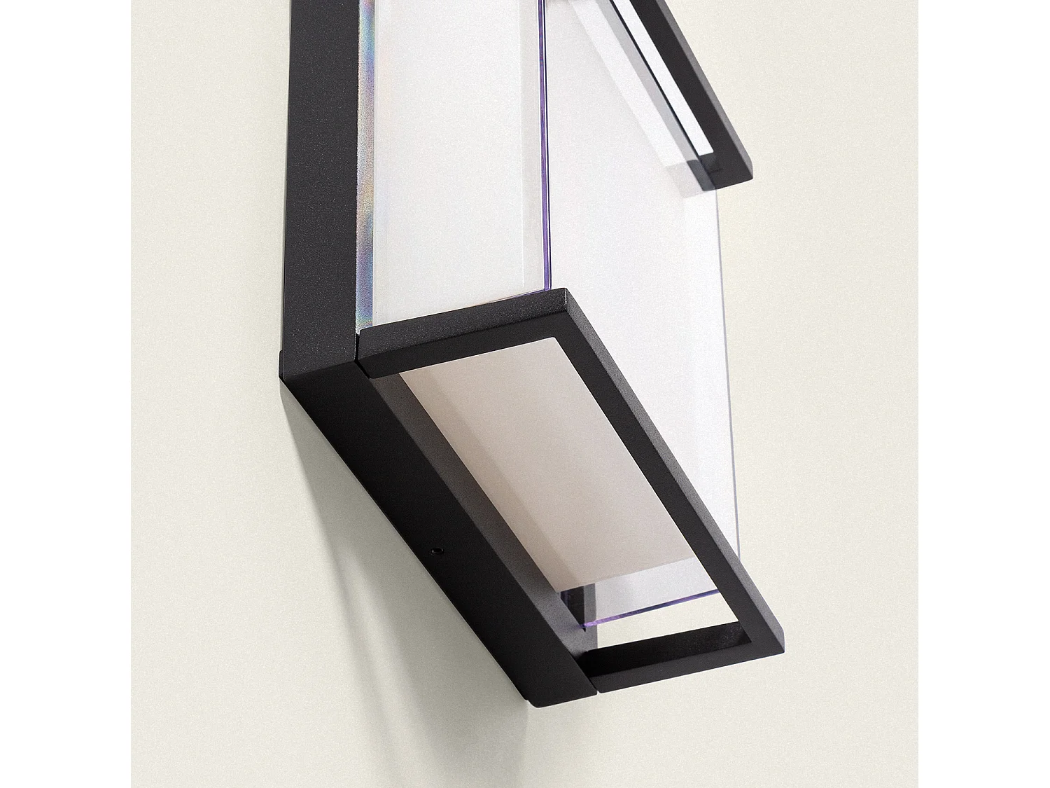 Applique Murale Extérieure LED 18W Aluminium Éclairage Carré Noir Rale Noir