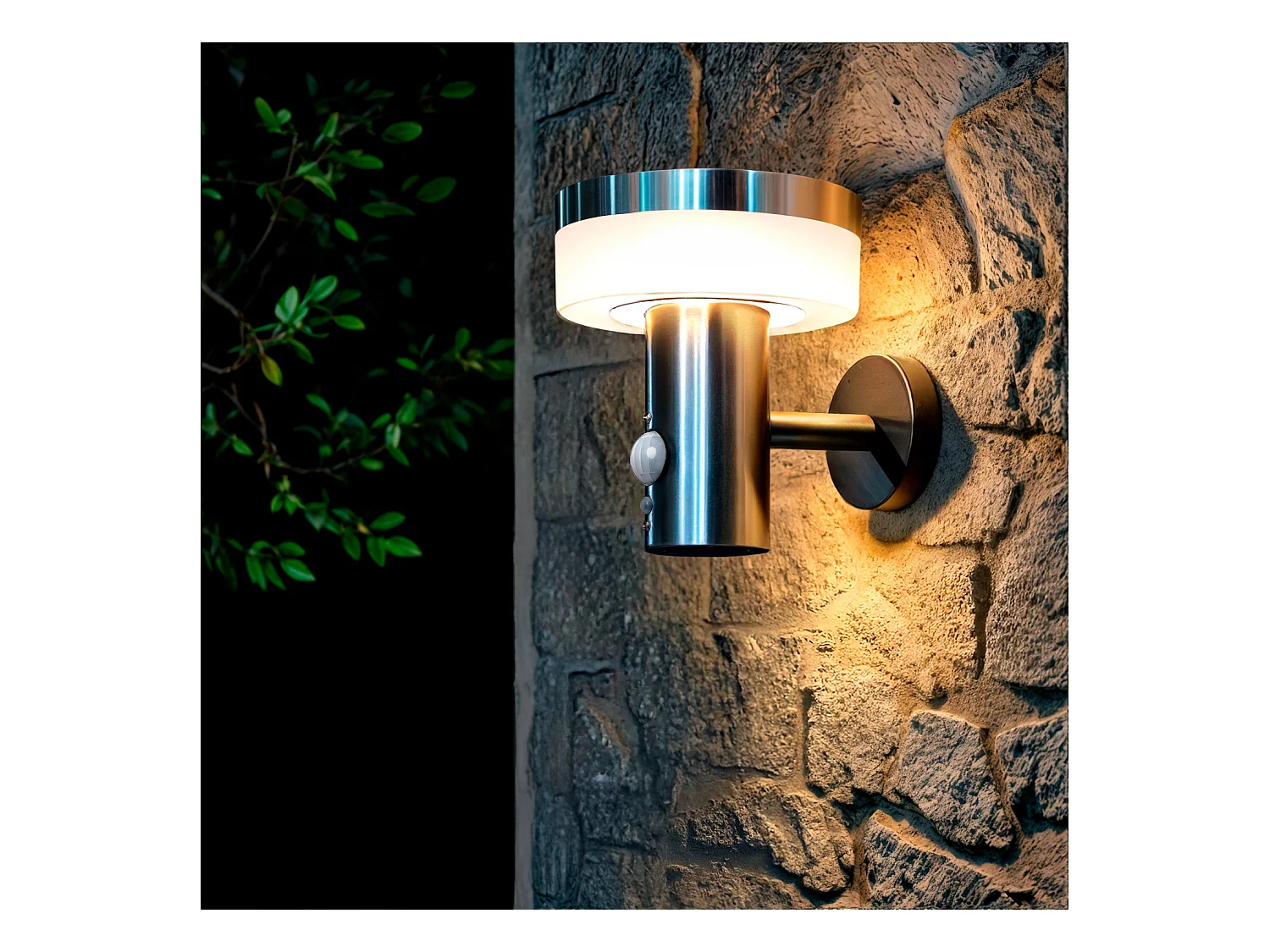 Applique da Parete per Esterni Solare LED 1,5W Alluminio con Sensore di Movimento Ashier Argento