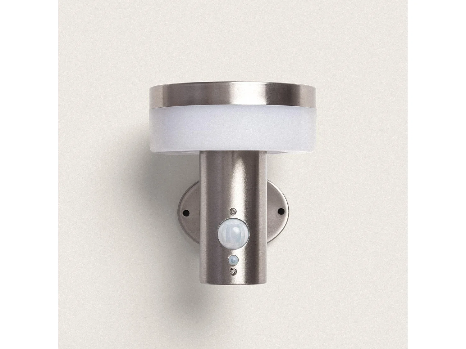 Aplique de Pared Exterior Solar LED 1,5W Acero Inoxidable con Sensor de Movimiento Ashier Plateado