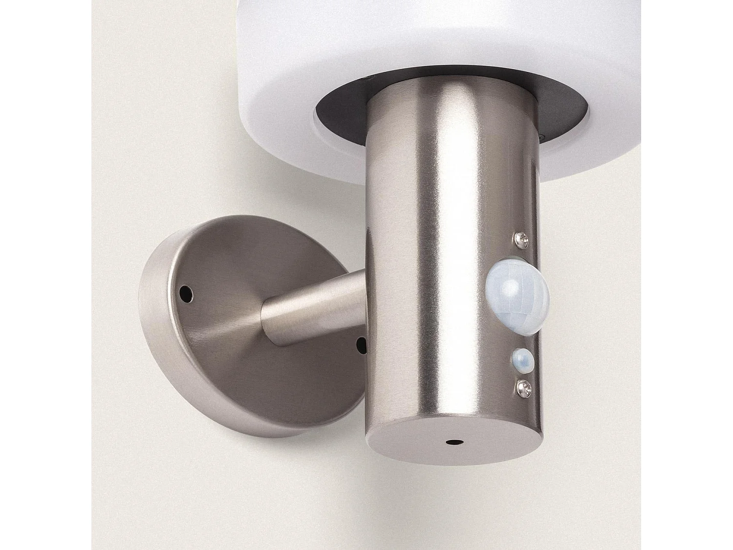 Aplique de Pared Exterior Solar LED 1,5W Acero Inoxidable con Sensor de Movimiento Ashier Plateado