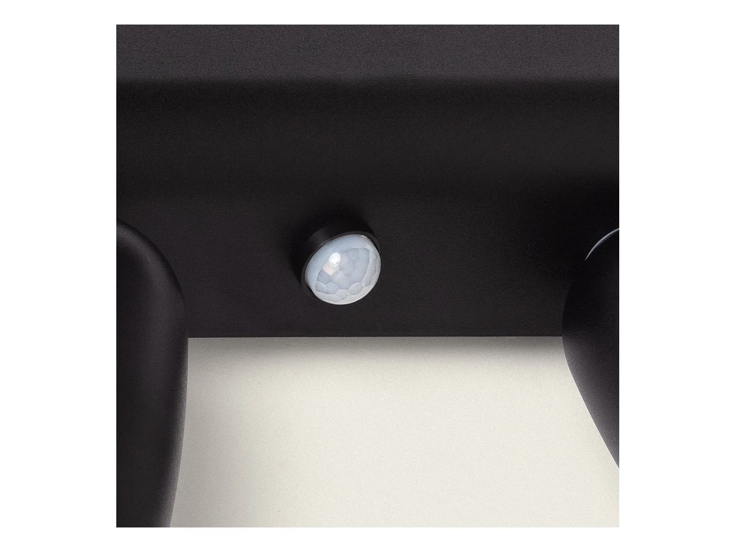 Applique Murale Extérieure LED 12W Aluminium avec Détecteur de Mouvement PIR Abel Large Deux Spots Noir