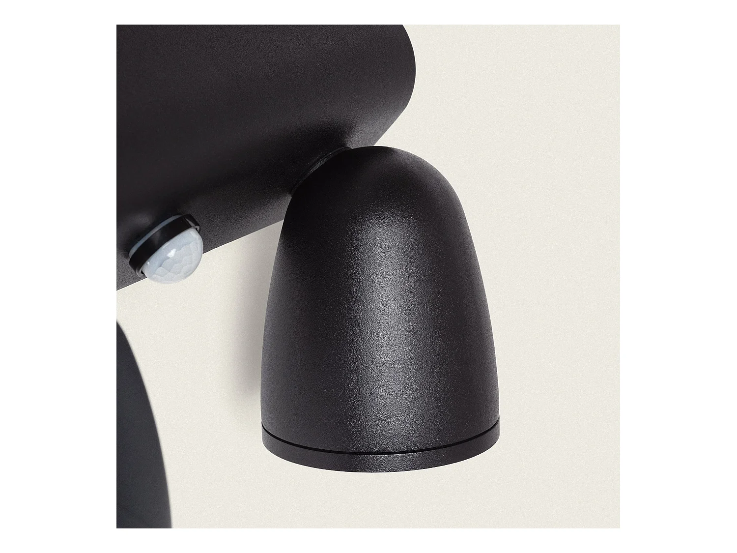 Aplique de Pared Exterior LED 12W Aluminio Con Detector de Movimiento PIR Abel Large Dos Focos Negro