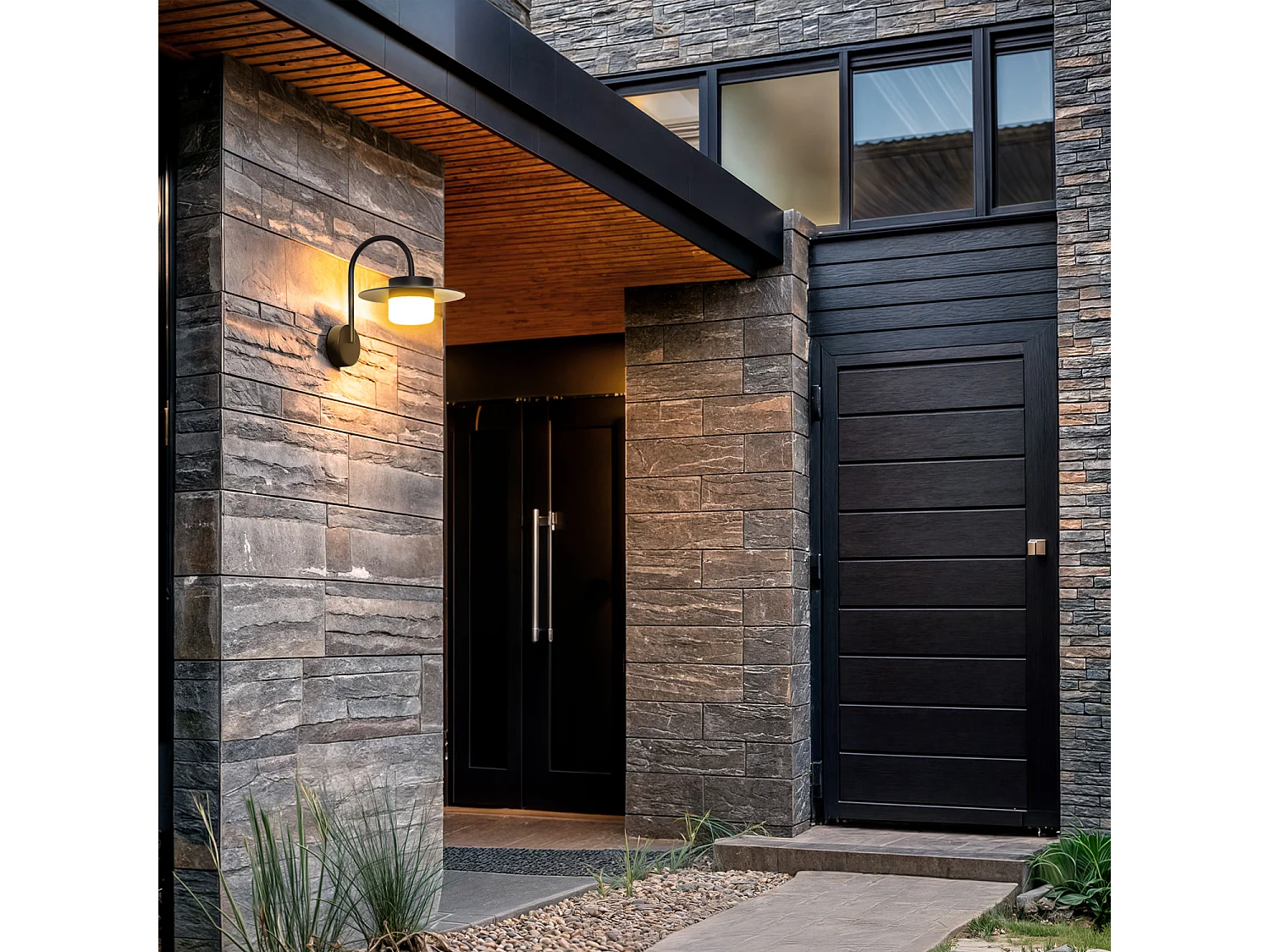 Aplique de Pared LED 5W Exterior Aluminio Ziapka Negro