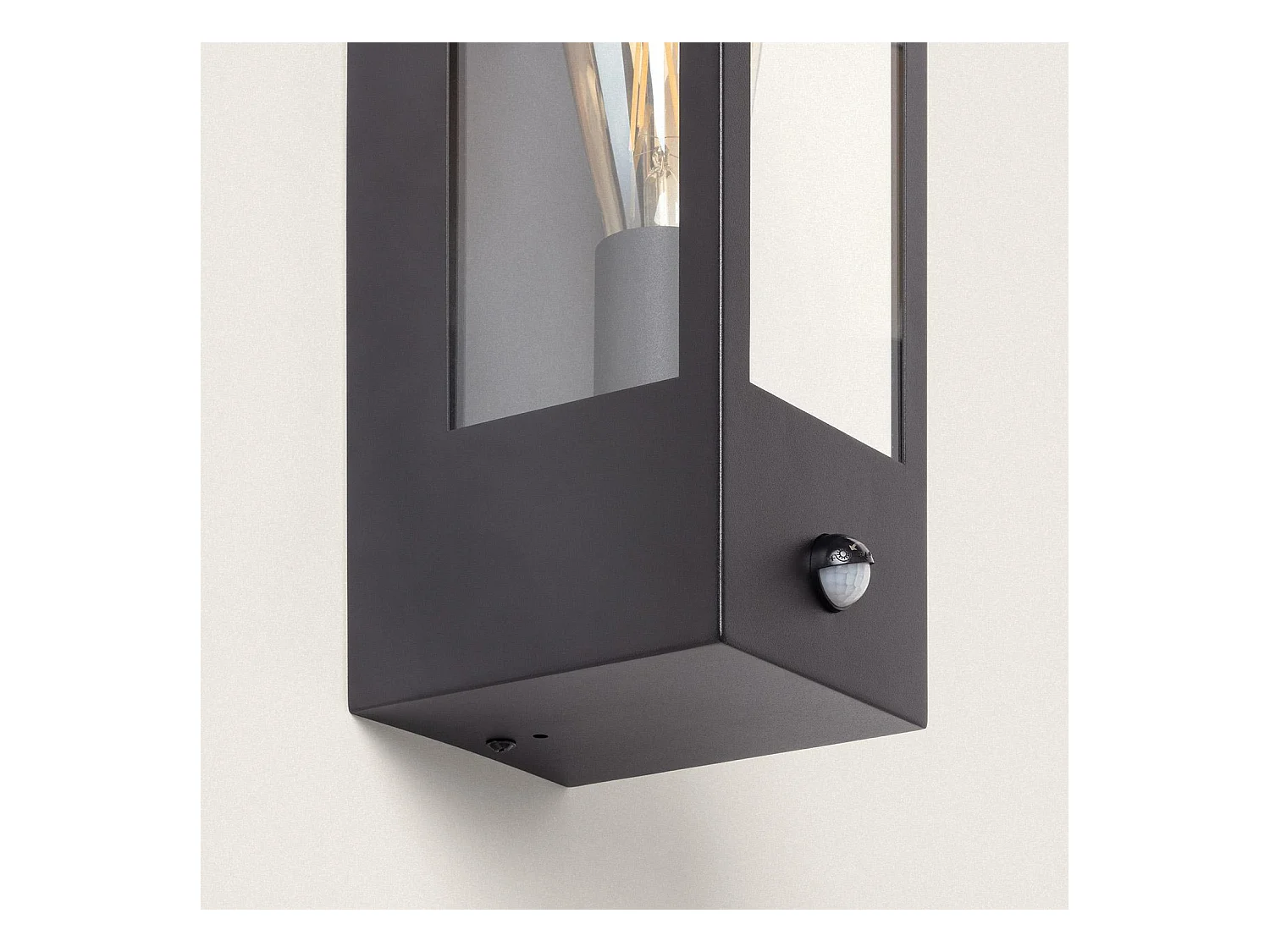 Applique da Parete per Esterni Acciaio Inox e Vetro con Sensore di Movimento Gakom Nero