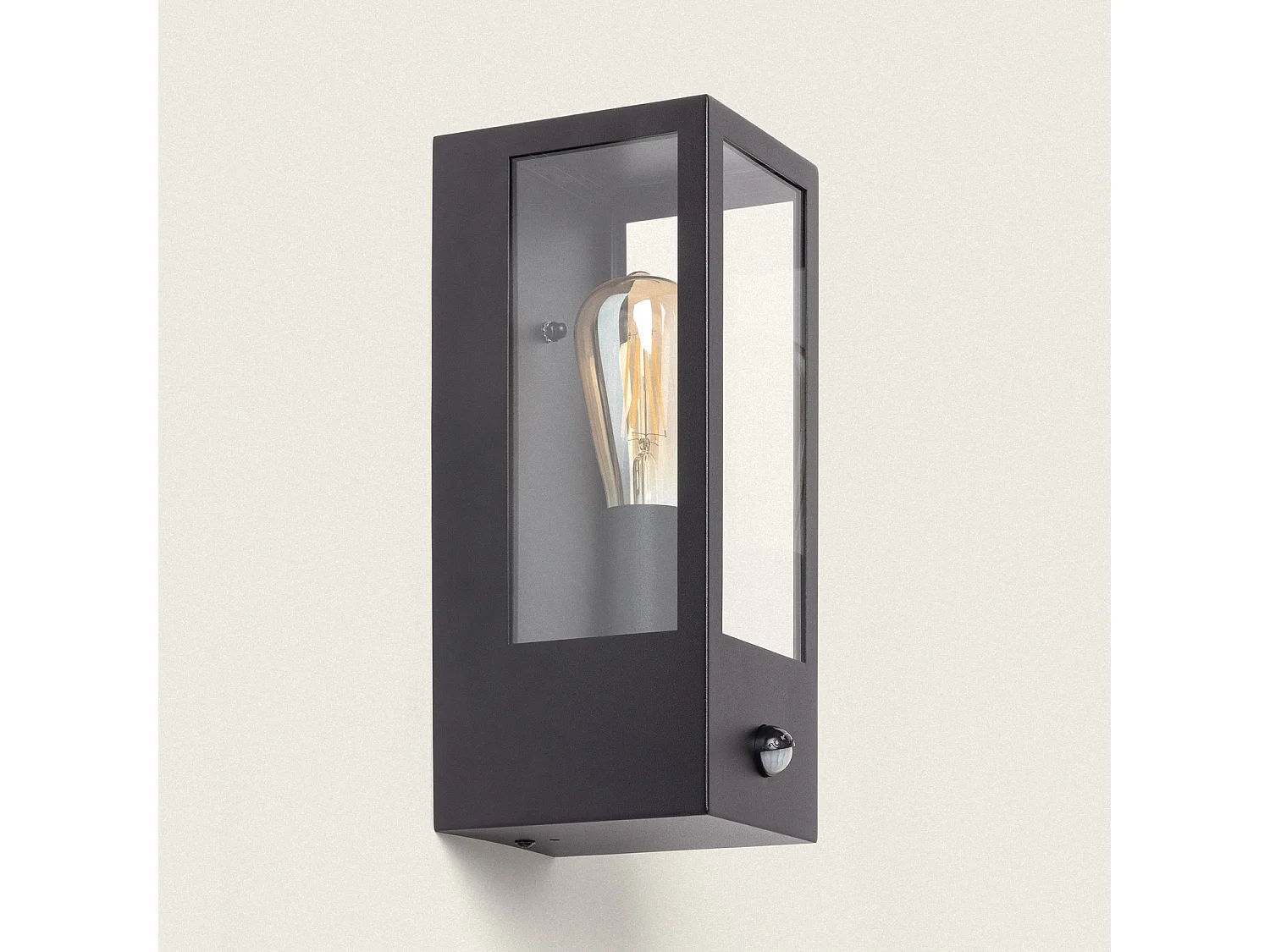 Applique Murale Extérieure Acier Inoxydable et Verre avec Détecteur de Mouvement Gakom Noir