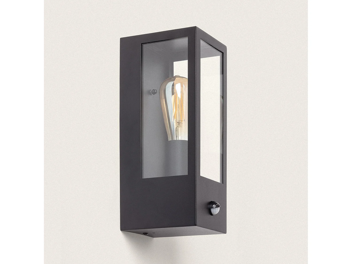 Applique Murale Extérieure Acier Inoxydable et Verre avec Détecteur de Mouvement Gakom Noir