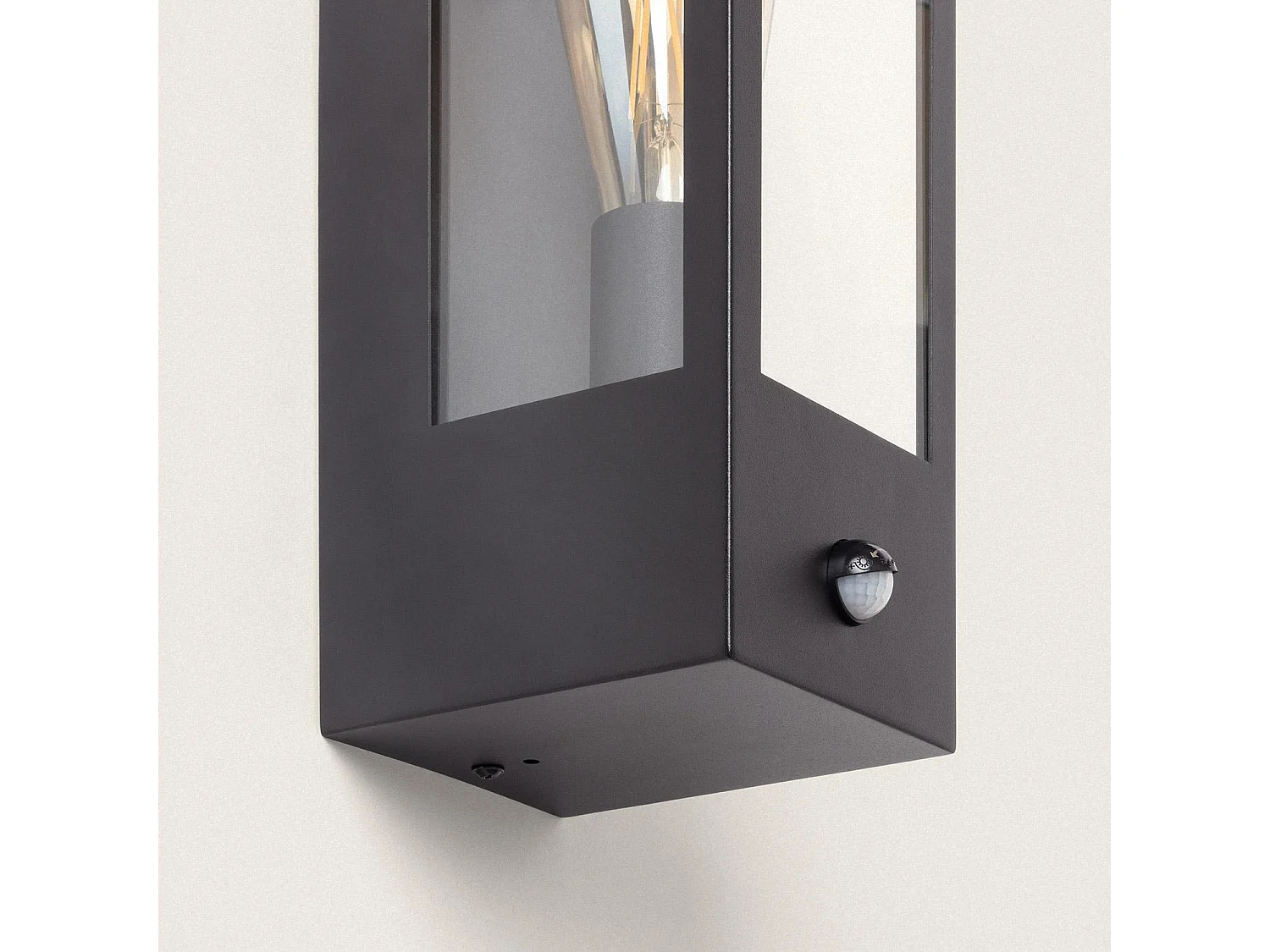 Applique Murale Extérieure Acier Inoxydable et Verre avec Détecteur de Mouvement Gakom Noir