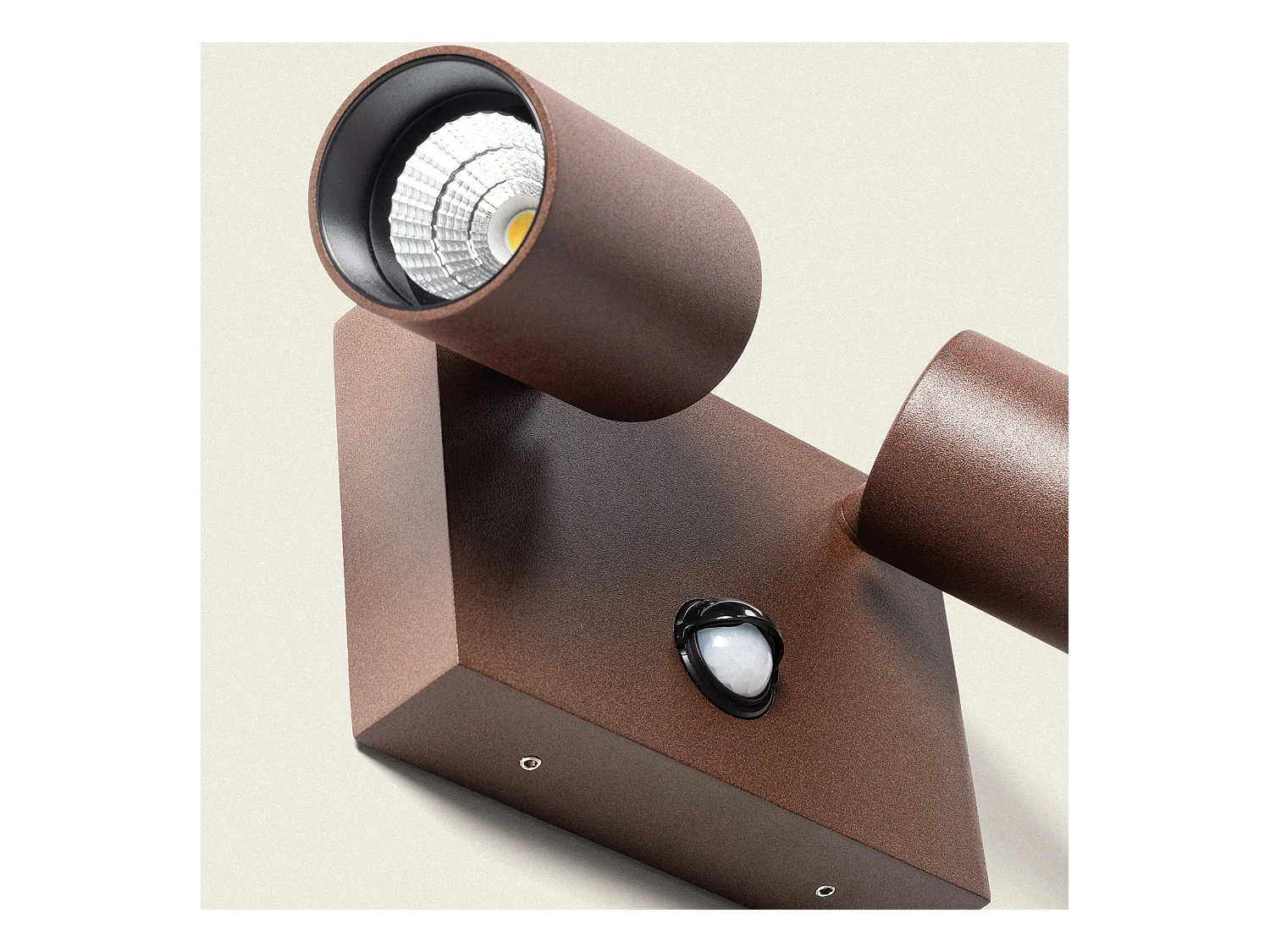 Applique Murale Extérieure LED 18W Aluminium CCT Sélectionnable Deux Spots avec Détecteur de Mouvement Kuriya Rouille