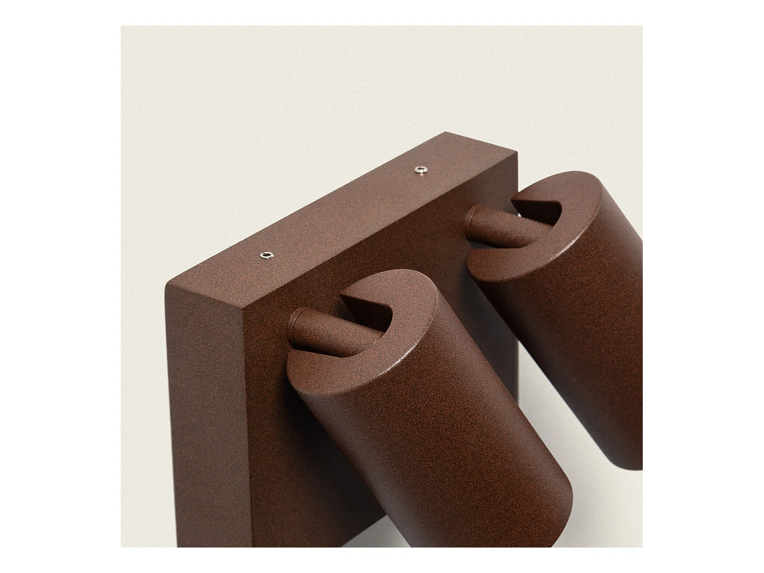 Applique Murale Extérieure LED 18W Aluminium CCT Sélectionnable Deux Spots avec Détecteur de Mouvement Kuriya Rouille