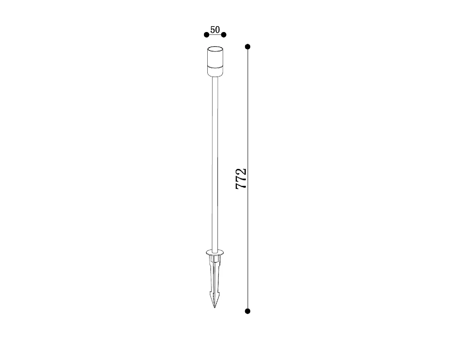 Lampioncino per Esterni LED 4W 60 cm con Picchetto Glimme Nero Opaco