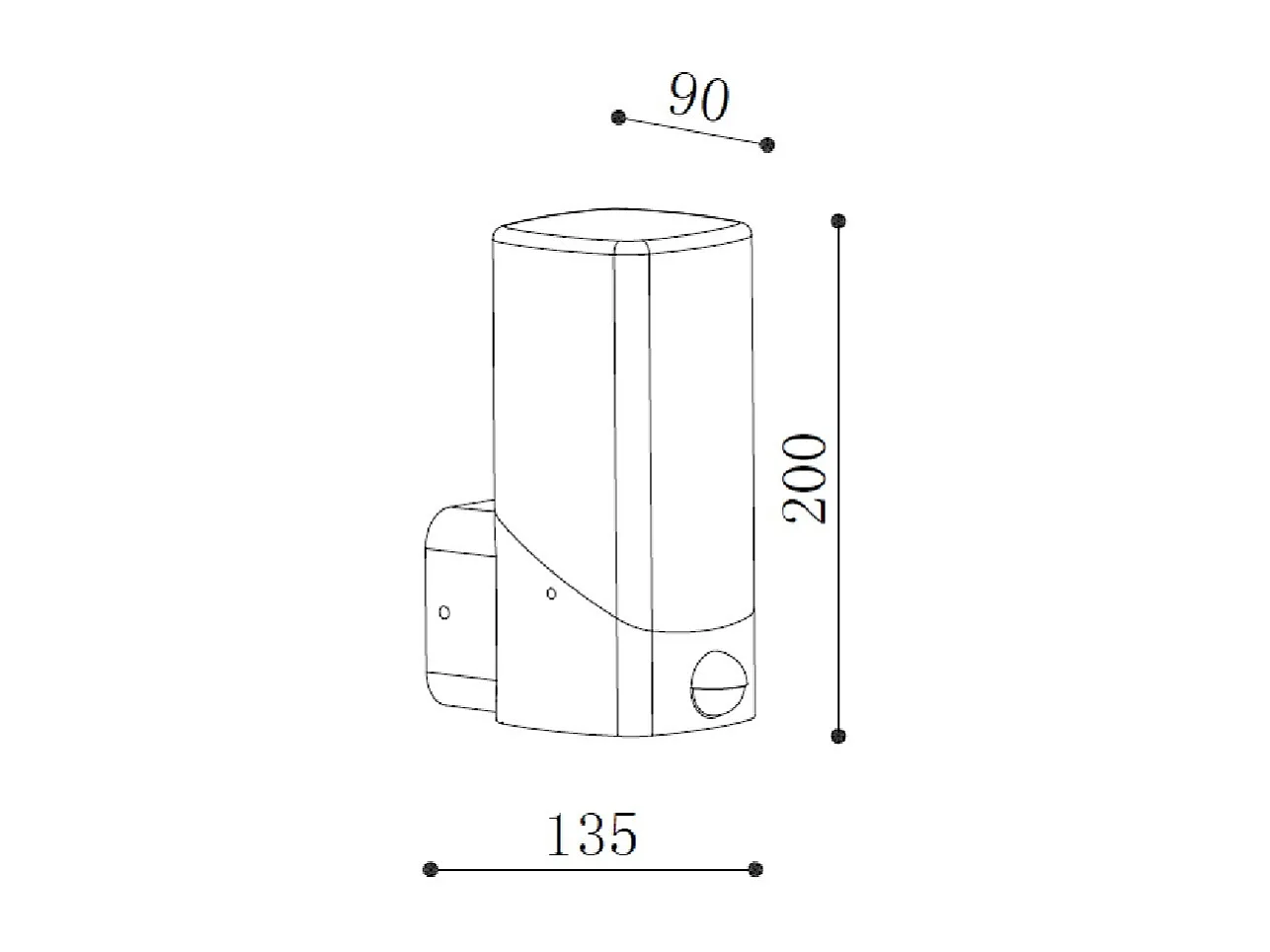 Applique Murale Extérieure avec Détecteur PIR Pelly Noir