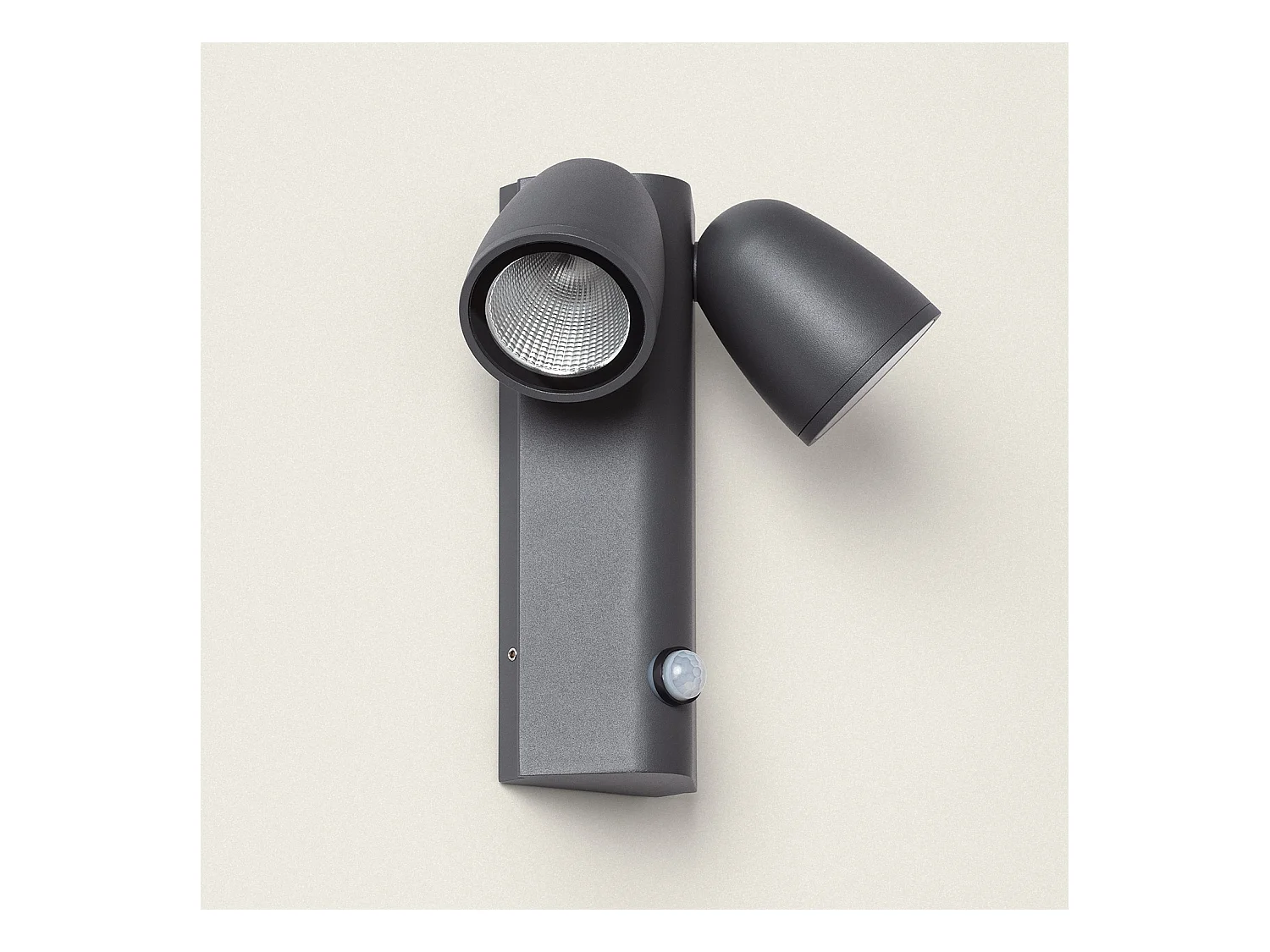Applique Murale Extérieure LED 12W Aluminium avec Détecteur de Mouvement PIR Abel 2 Spots Gris foncé