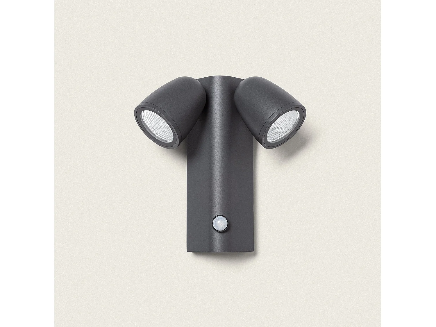 Aplique de Pared Exterior LED 12W Aluminio con Sensor de Movimiento PIR Abel Dos Focos Gris Oscuro