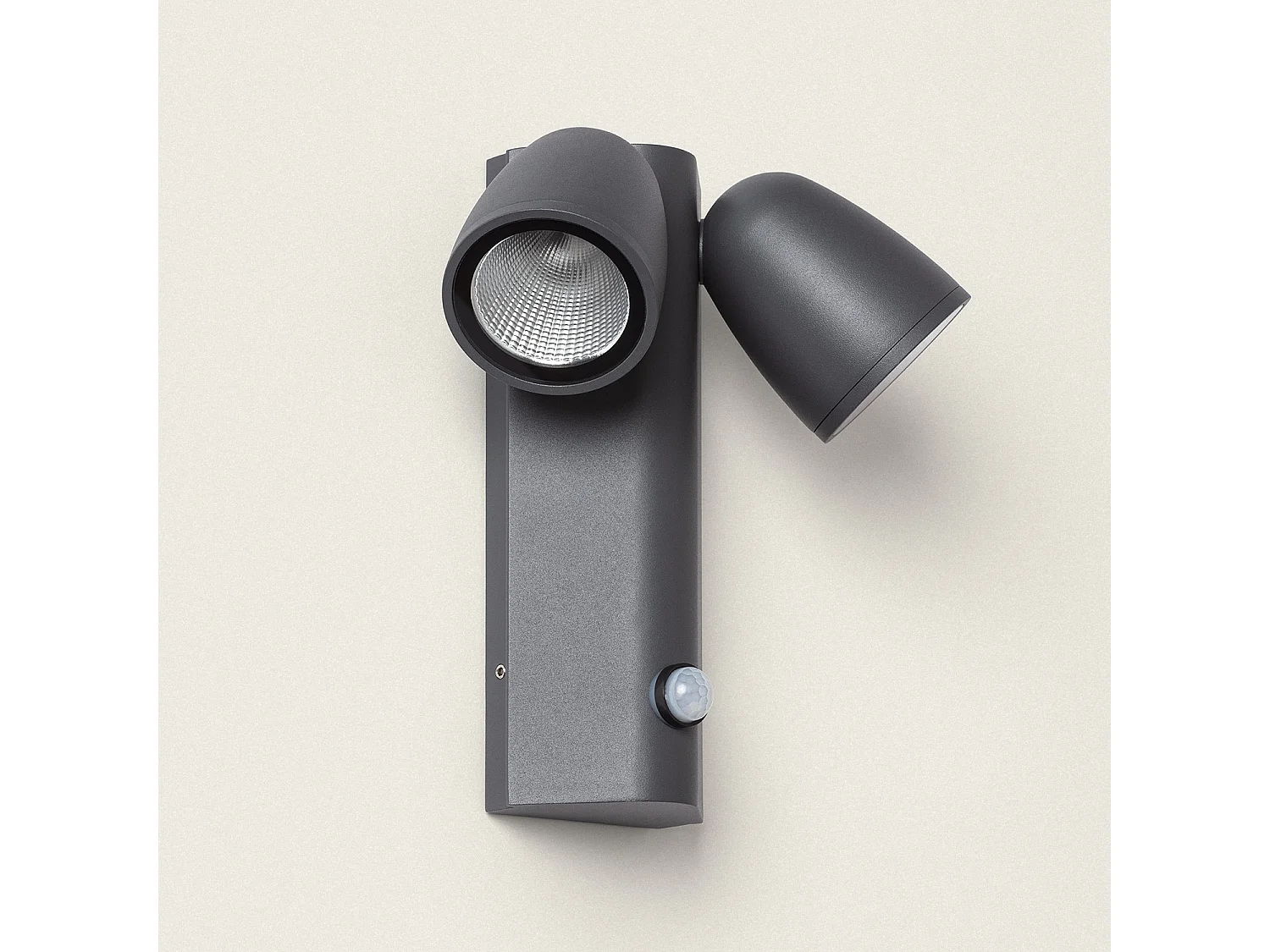 Aplique de Pared Exterior LED 12W Aluminio con Sensor de Movimiento PIR Abel Dos Focos Gris Oscuro