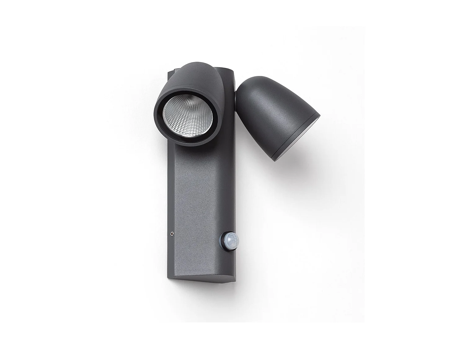 Aplique de Pared Exterior LED 12W Aluminio con Sensor de Movimiento PIR Abel Dos Focos Gris Oscuro
