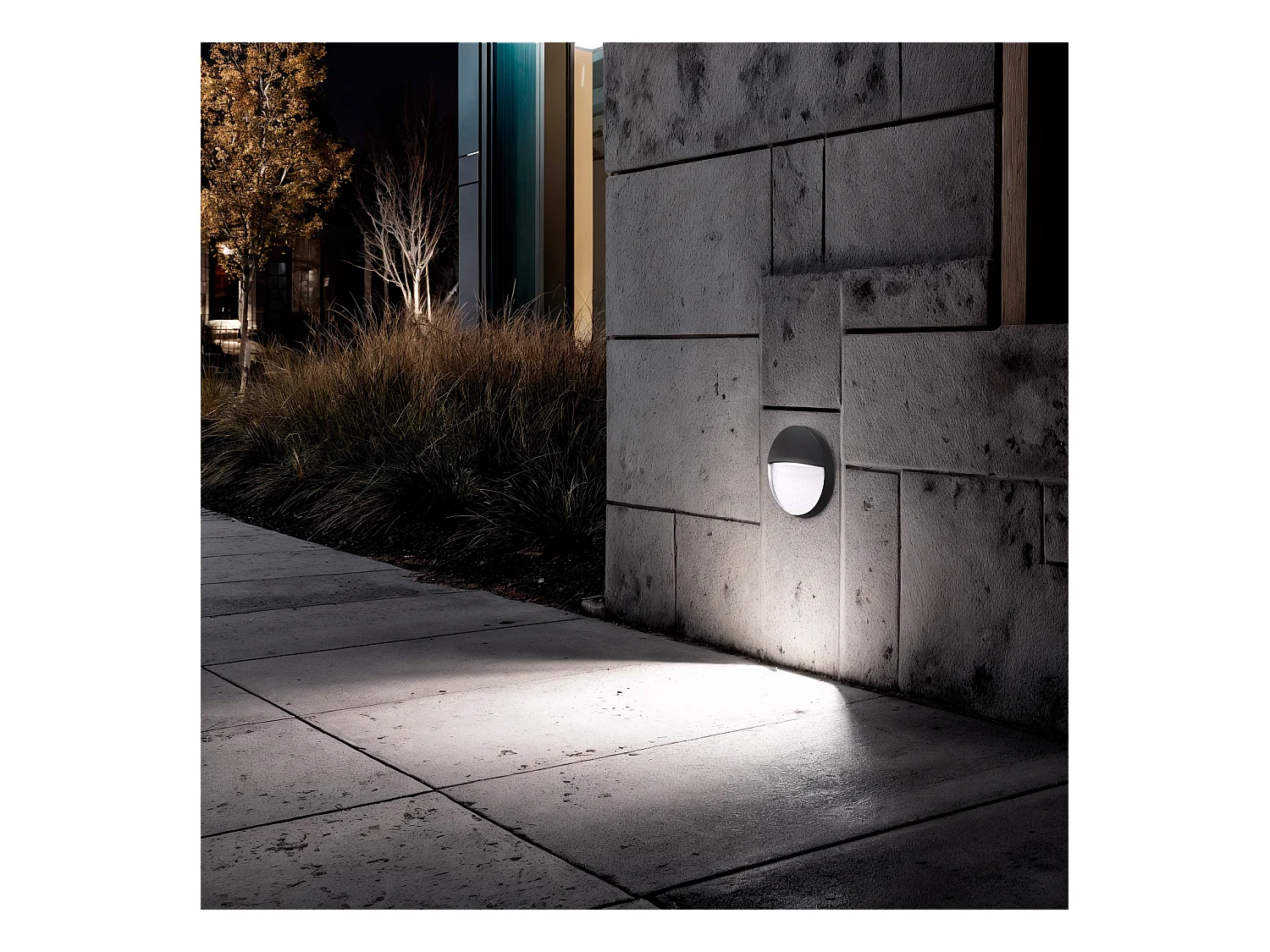 Aplique de Pared Exterior LED 3W CCT Seleccionable Superficie Circular Jade Negro