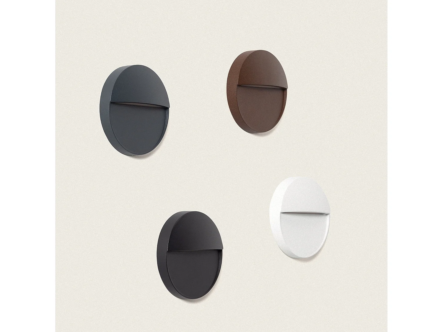 Applique Murale Extérieure LED 3W CCT Sélectionnable en Saillie Ronde Jade Noir