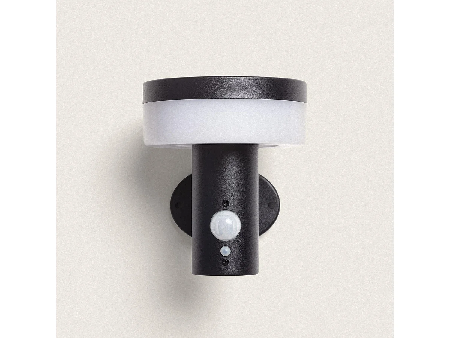 Aplique de Pared Exterior Solar LED 1,5W Acero Inoxidable con Sensor de Movimiento Ashier Negro