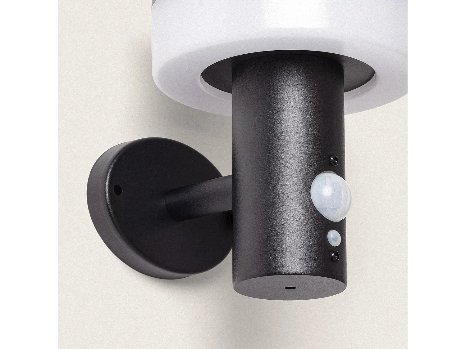 Aplique de Pared Exterior Solar LED 1,5W Acero Inoxidable con Sensor de Movimiento Ashier Negro