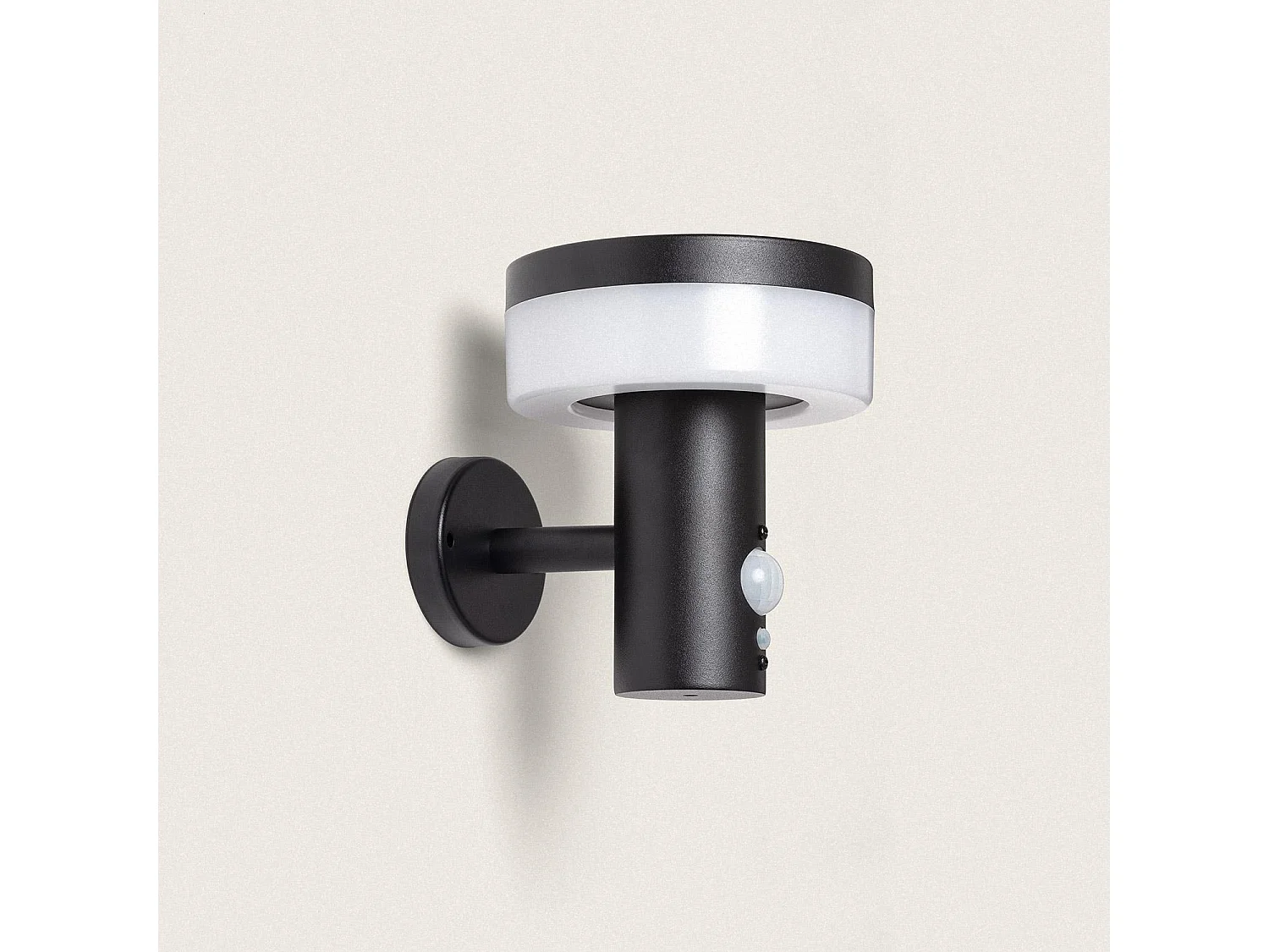 Aplique de Pared Exterior Solar LED 1,5W Acero Inoxidable con Sensor de Movimiento Ashier Negro