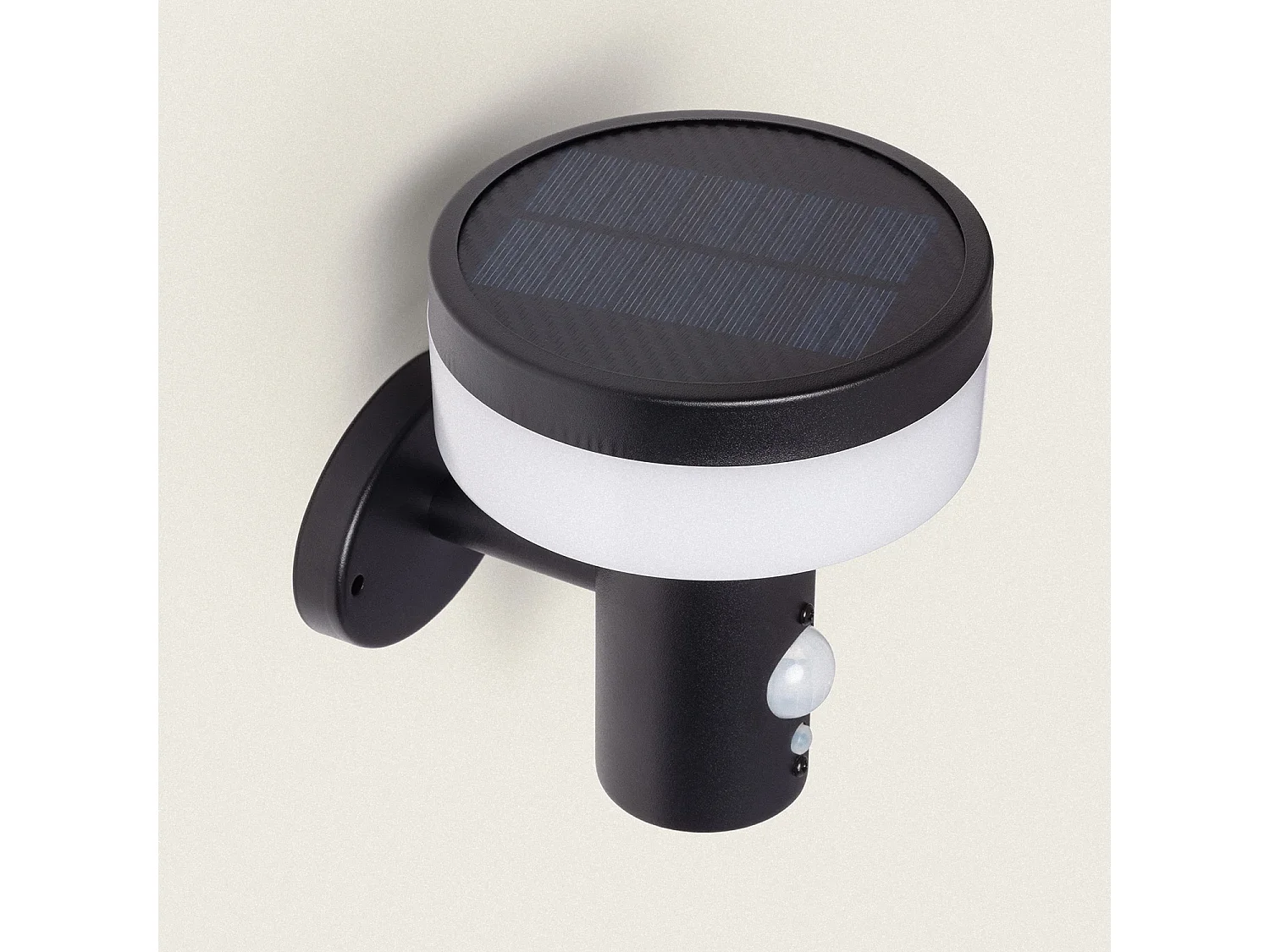 Aplique de Pared Exterior Solar LED 1,5W Acero Inoxidable con Sensor de Movimiento Ashier Negro