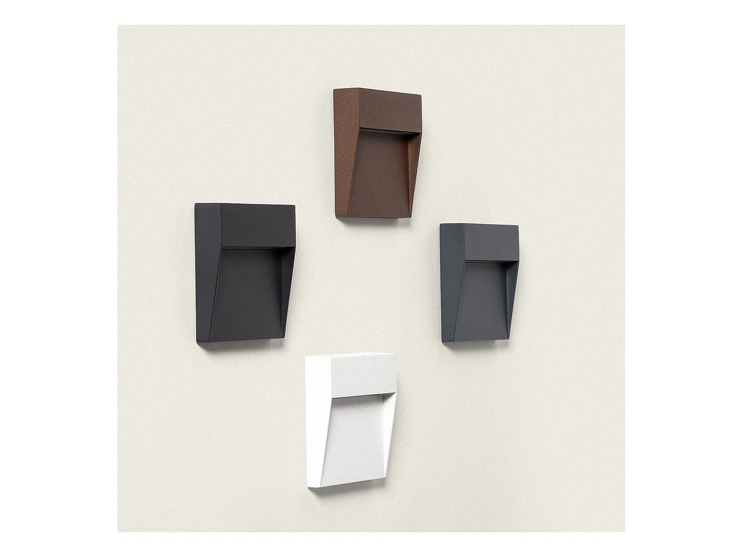 Applique Murale Extérieur LED 3W CCT Sélectionnable en Saillie Carrée Jade Brun