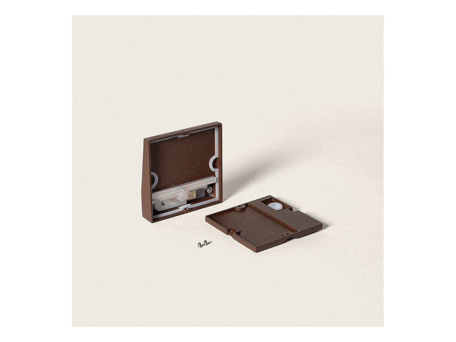 Applique Murale Extérieur LED 3W CCT Sélectionnable en Saillie Carrée Jade Brun