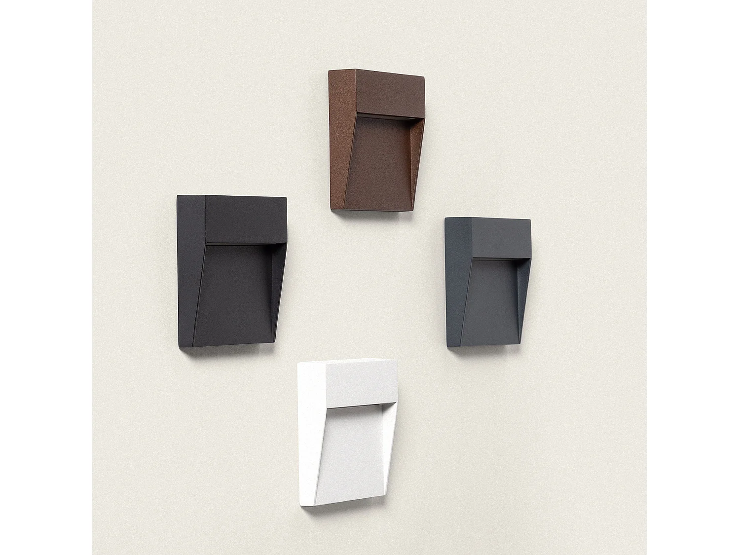 Balise Murale Extérieure LED 3W CCT Sélectionnable Aluminium Saillie Carrée Jade Brun