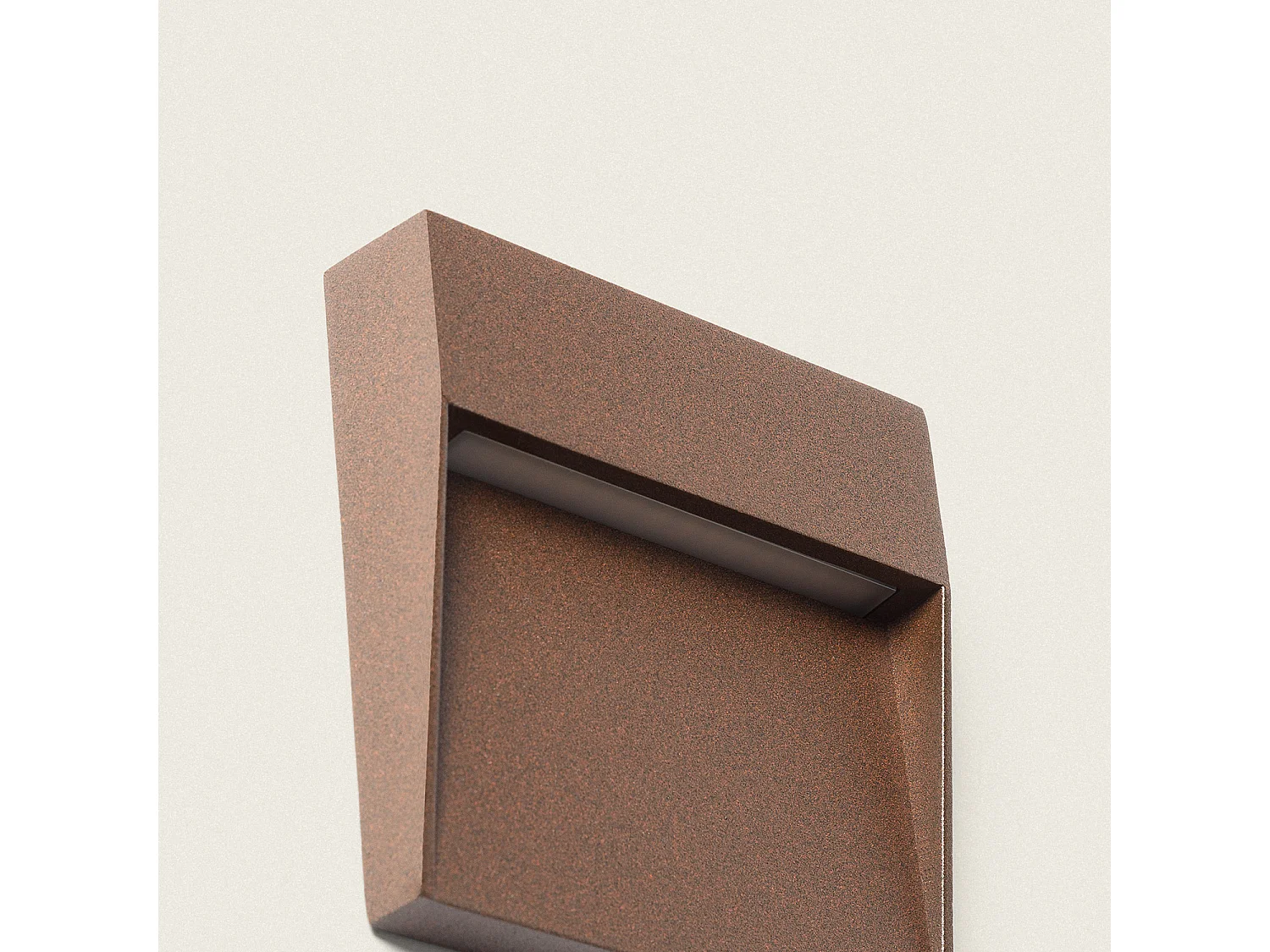 Balise Murale Extérieure LED 3W CCT Sélectionnable Aluminium Saillie Carrée Jade Brun