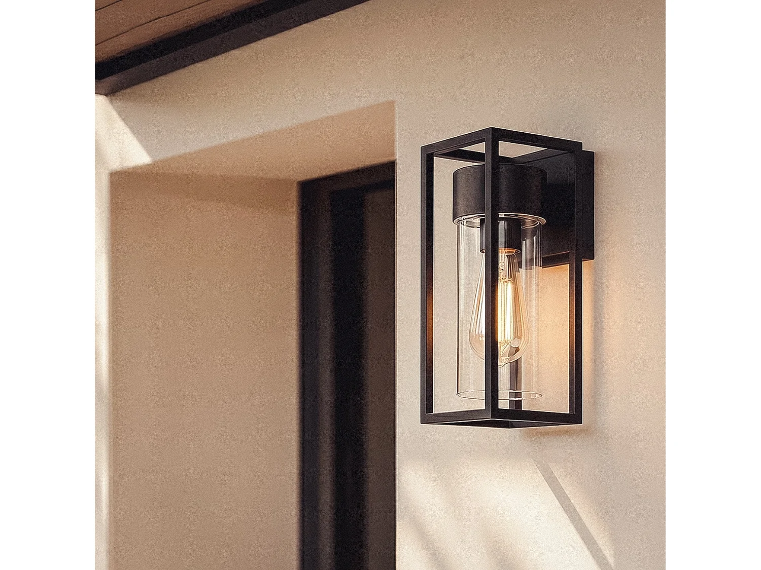 Aplique de Pared Exterior Aluminio Siawja Negro