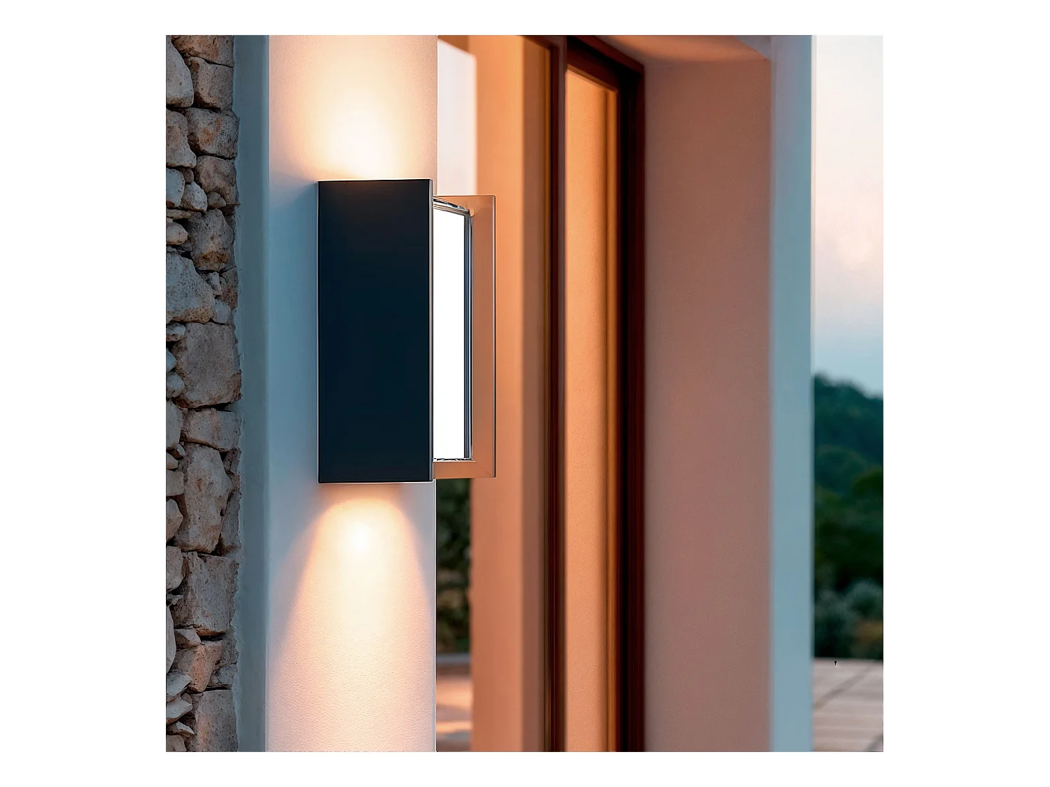 Applique murale extérieur LED à double diffuseur sélectionnable Lysandra 12 W en aluminium CCT Sélectionnable Anthracite