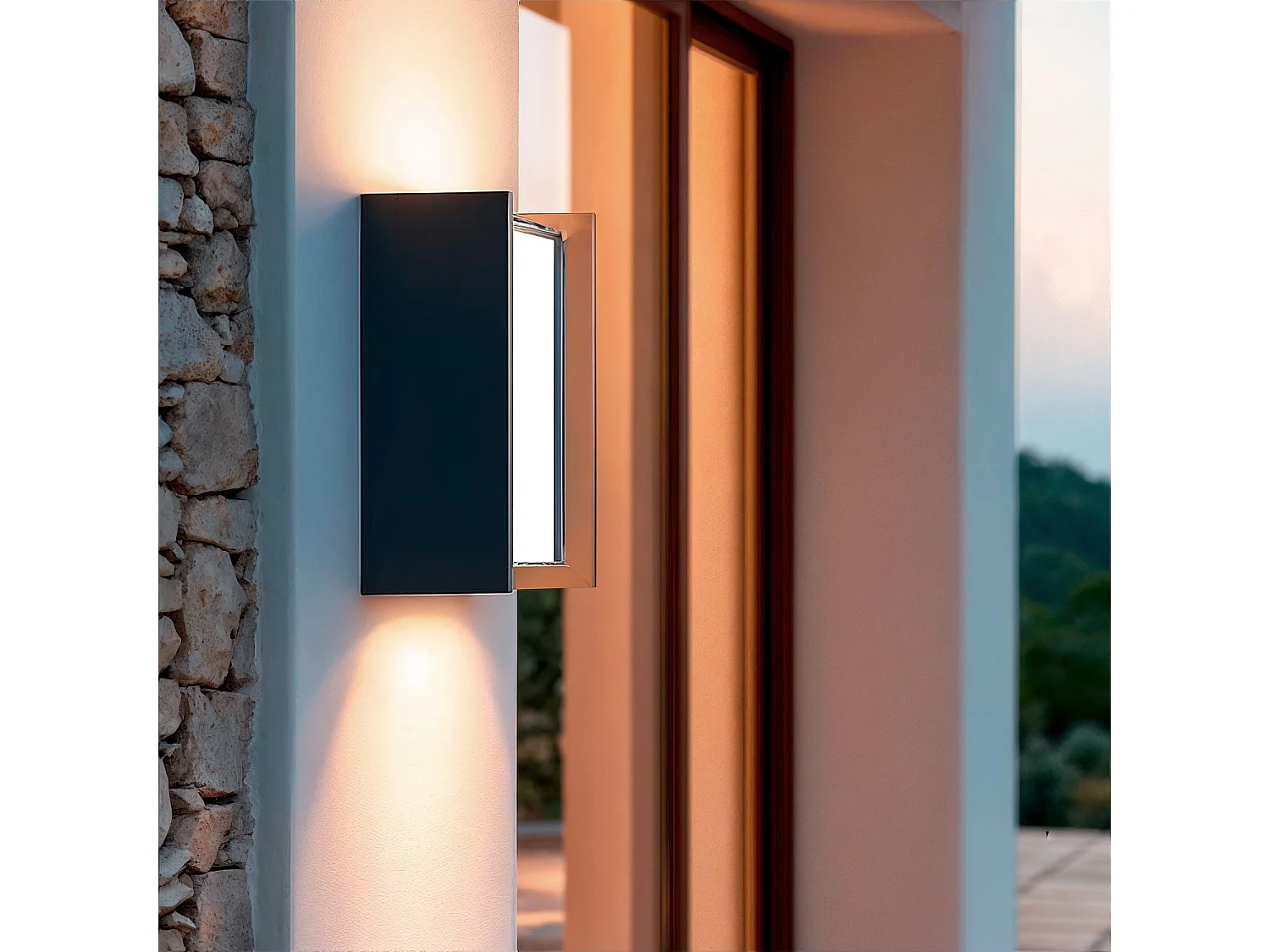Aplique de Pared Exterior LED 12W Aluminio CCT Seleccionable Doble Difusor Lysandra Antracita