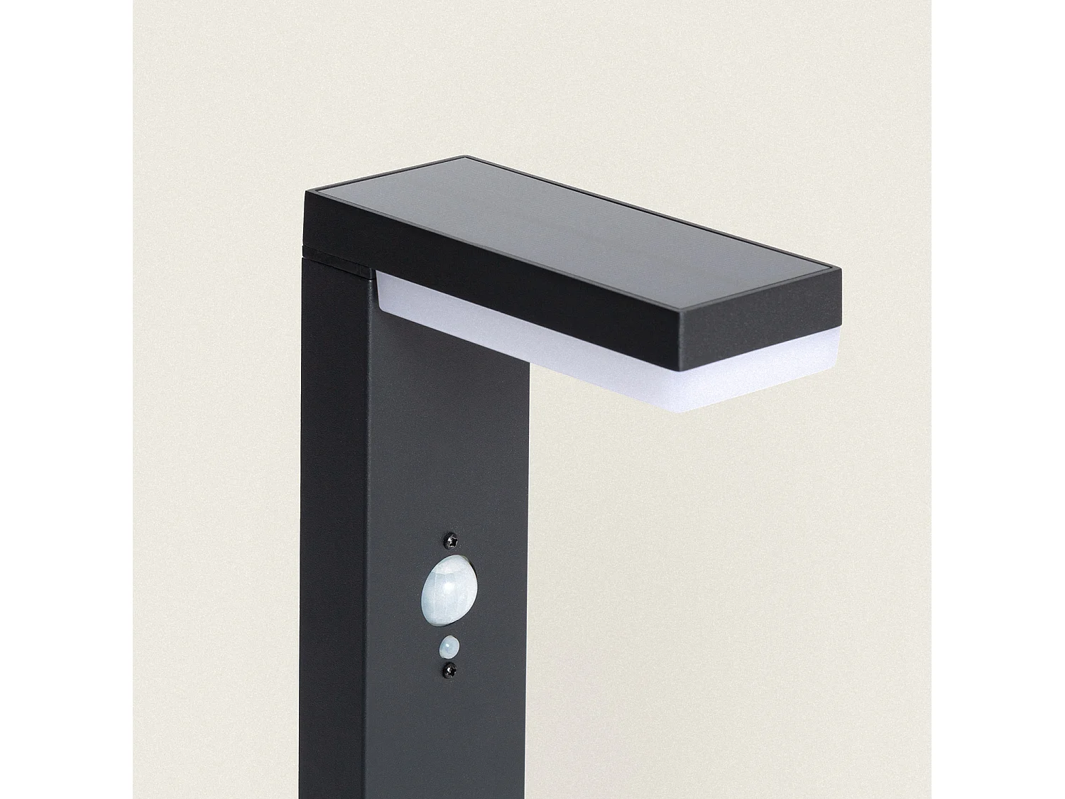 Lampioncino per Esterni Solare LED 2W 50cm Alluminio con Sensore di Movimento Goran Nero