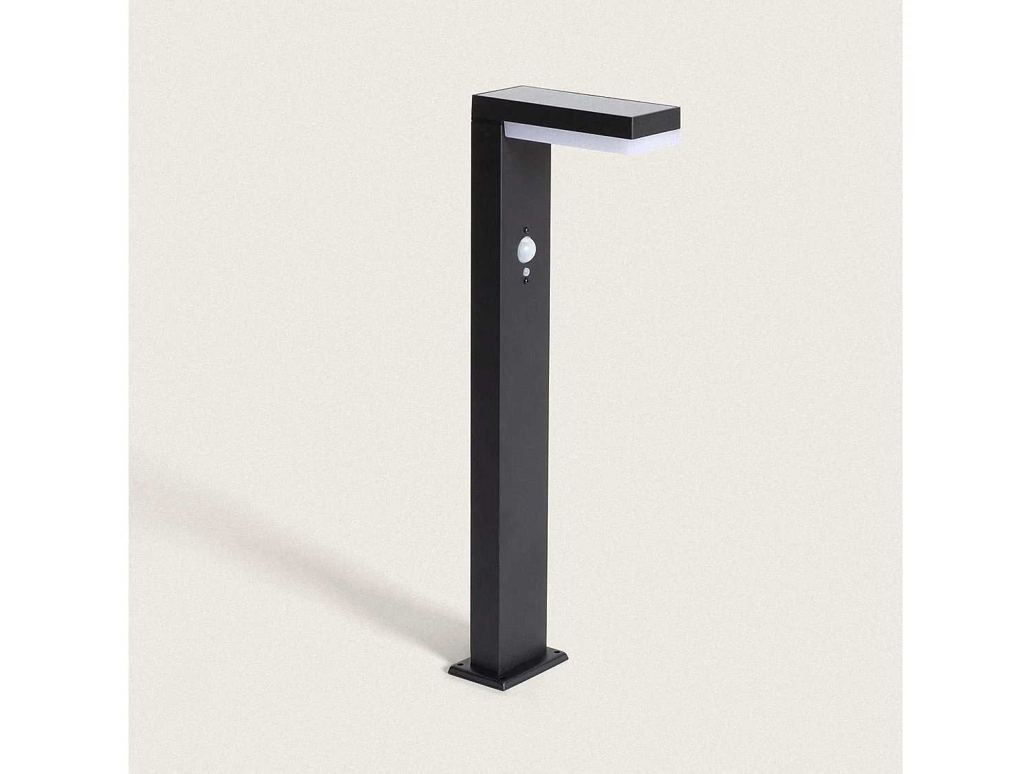 Lampioncino per Esterni Solare LED 2W 50cm Alluminio con Sensore di Movimento Goran Nero