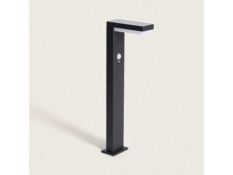 Lampioncino per Esterni Solare LED 2W 50cm Alluminio con Sensore di Movimento Goran Nero