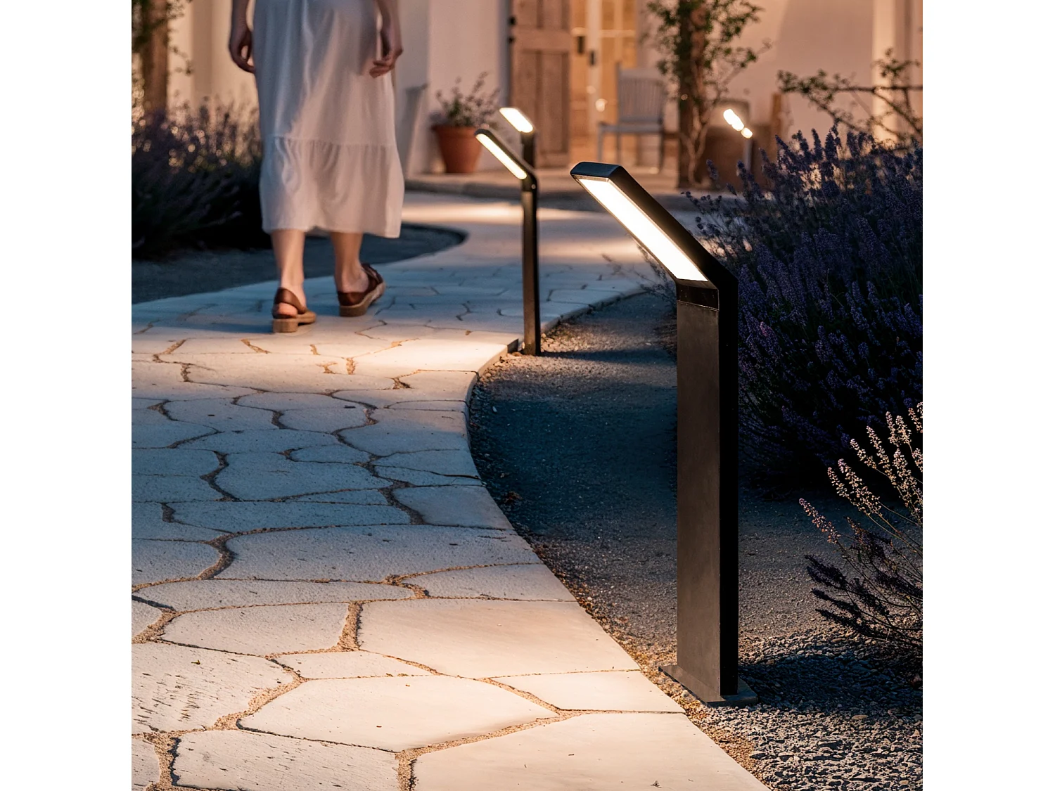 Balise Extérieure LED 9.5W en Saillie sur Pied 50cm Aluminium Legacy Noir